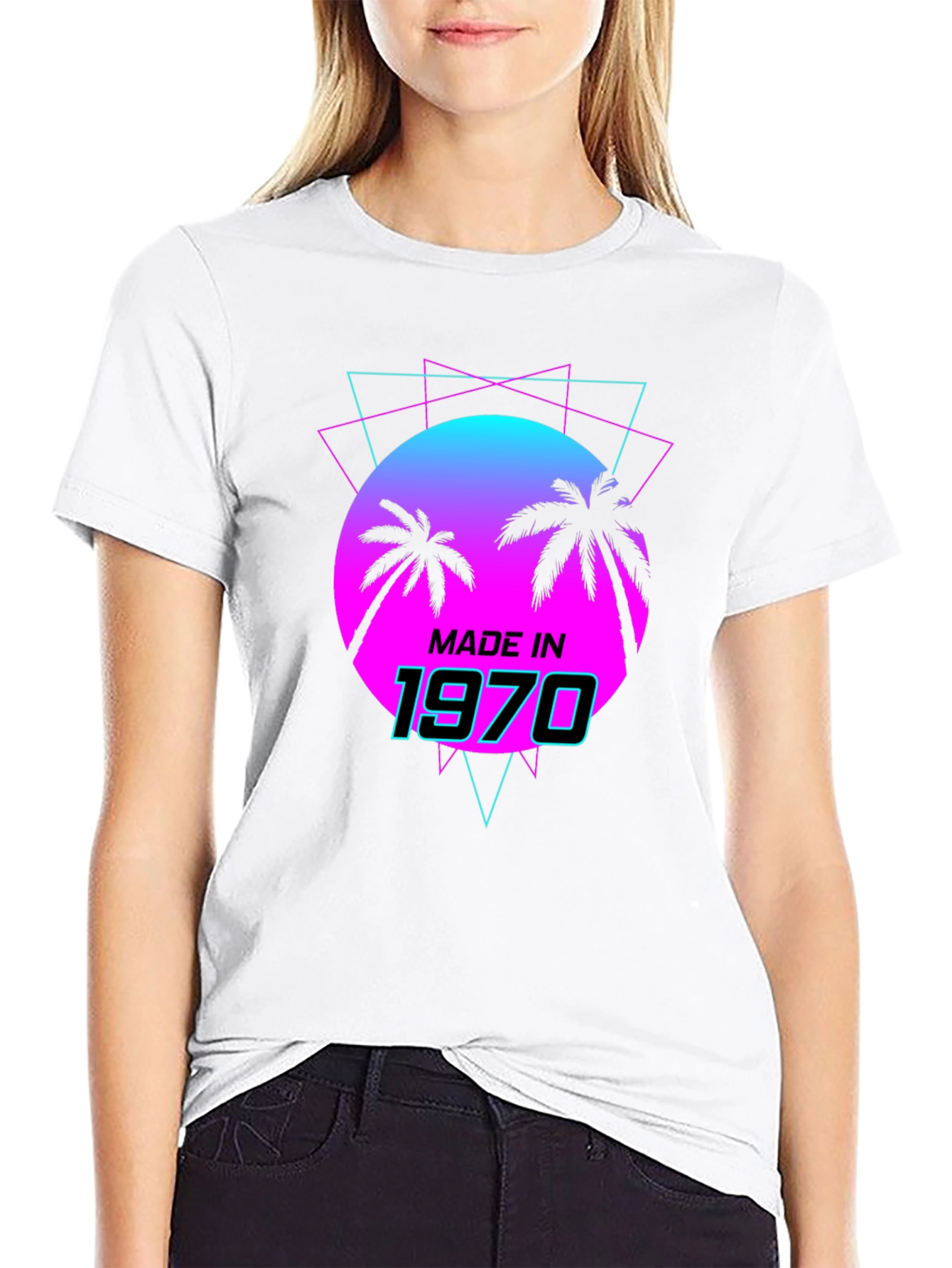 Black Made in 1970 Retro T-Shirt view 9