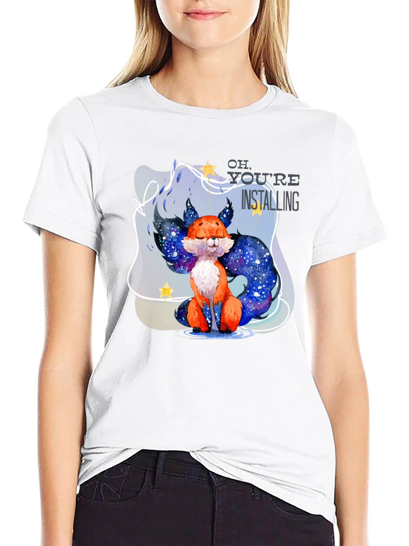 Black Galaxy Fox T-Shirt view 9
