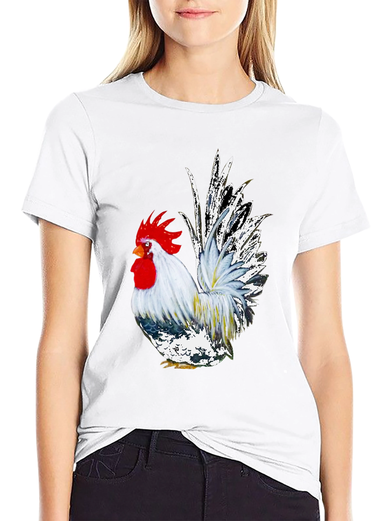 Rooster Graphic Tee - Cool Farm Animal T-Shirt - 9
