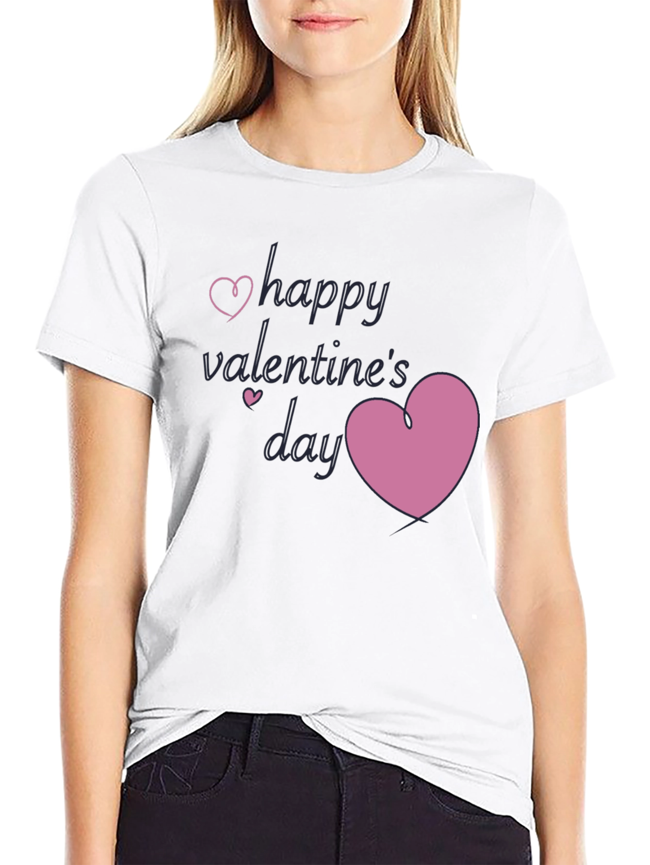 Black Happy Valentine's Day Graphic Tee view 9