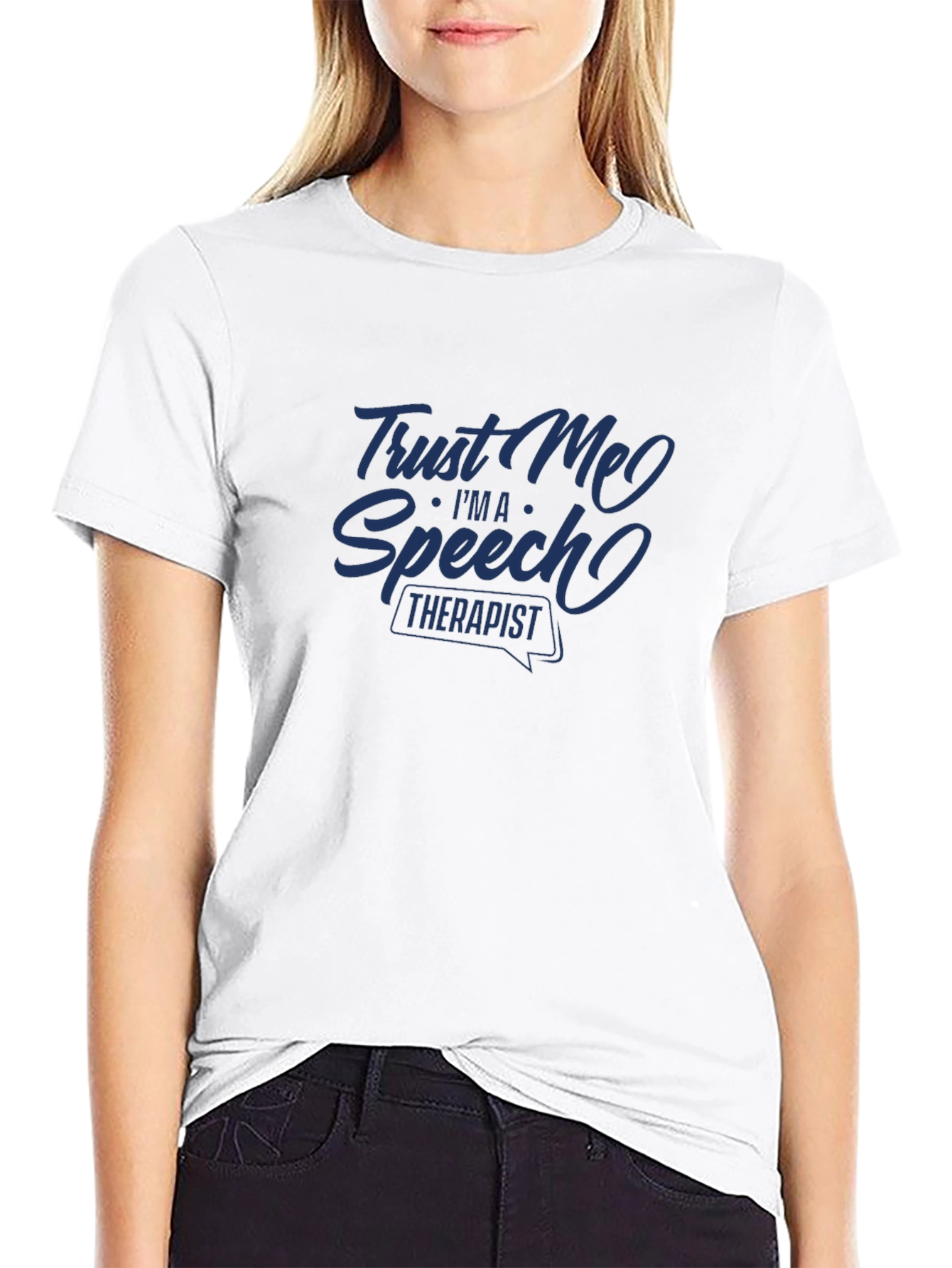 Black Trust Me I'm A Speech Therapist Black T-Shirt view 9