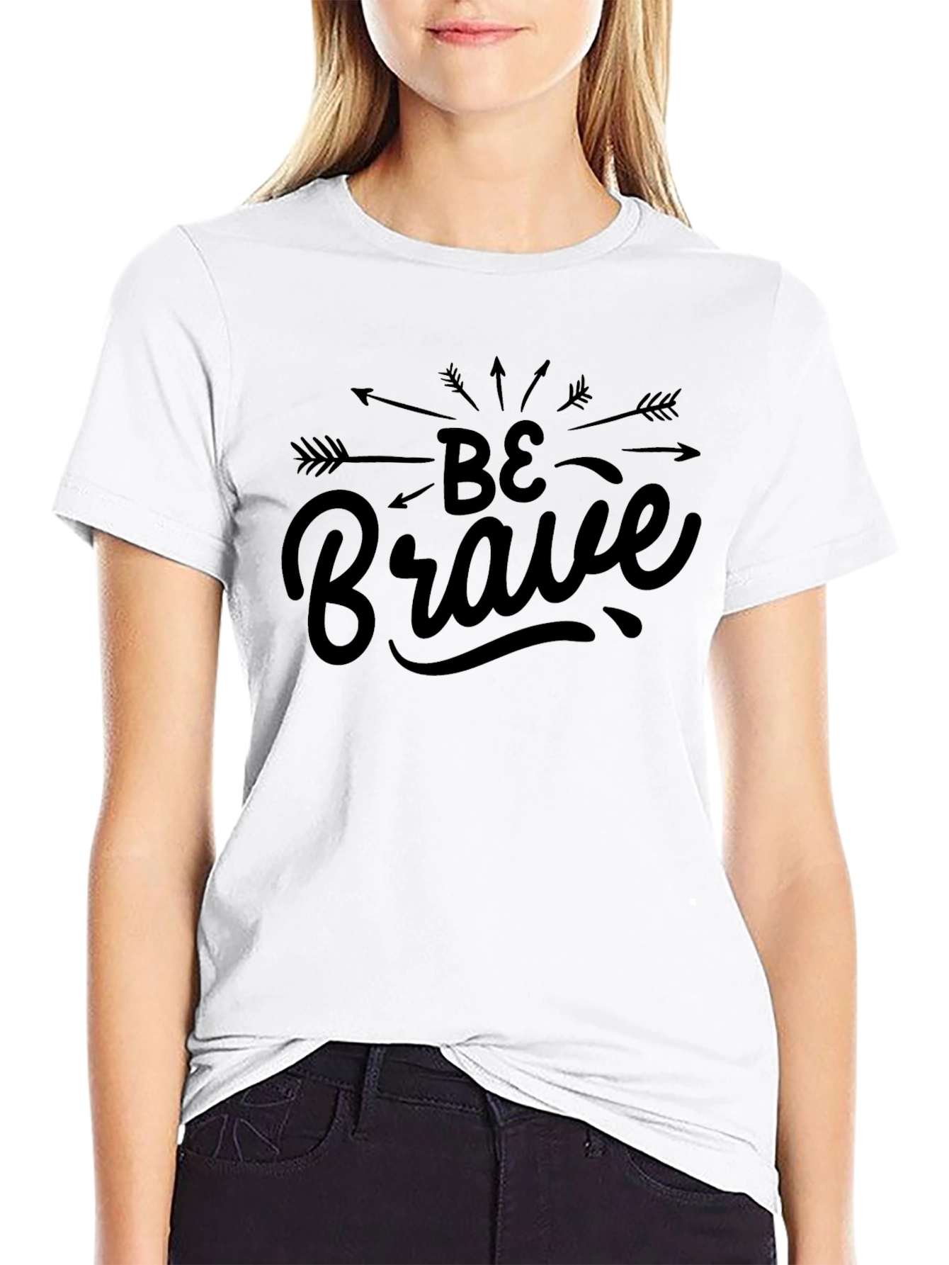 Black Be Brave Arrow Graphic Tee - Men's Black T-Shirt view 9