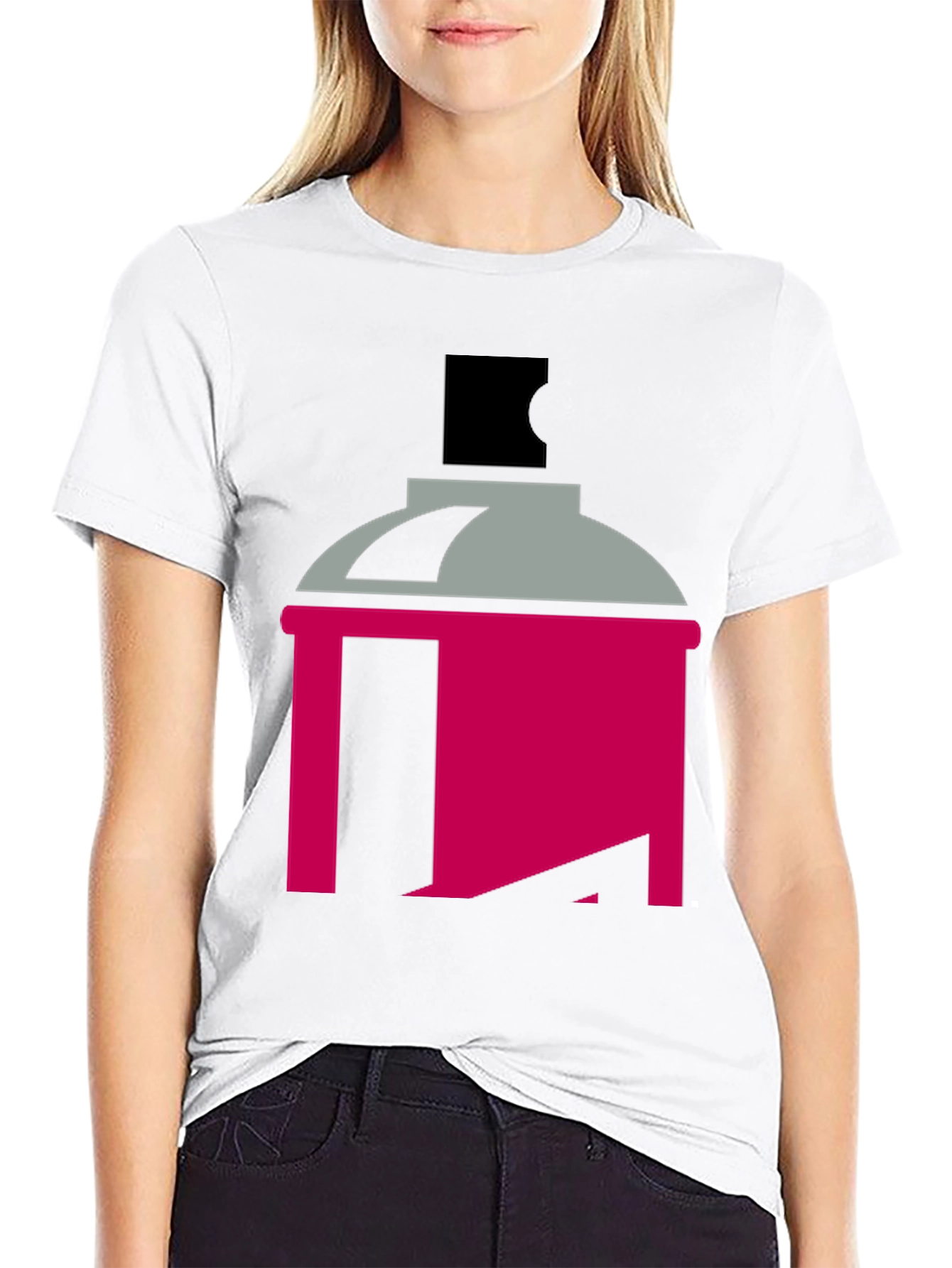 Black Spray Paint Can Graphic Tee - Modern Art Style view 9
