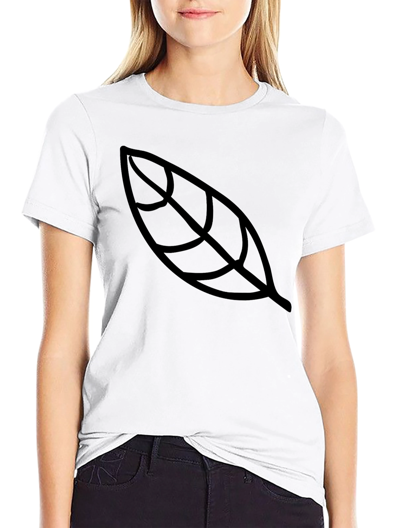 Black Leaf Graphic Black T-Shirt - Unisex view 9