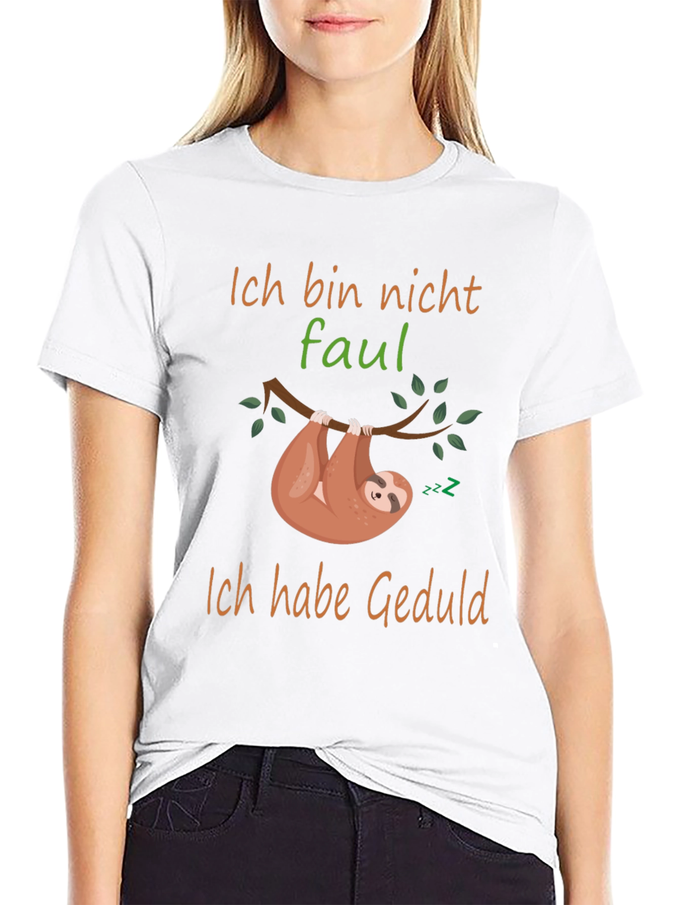 Black Ich Bin Nicht Faul Sloth T-Shirt view 9
