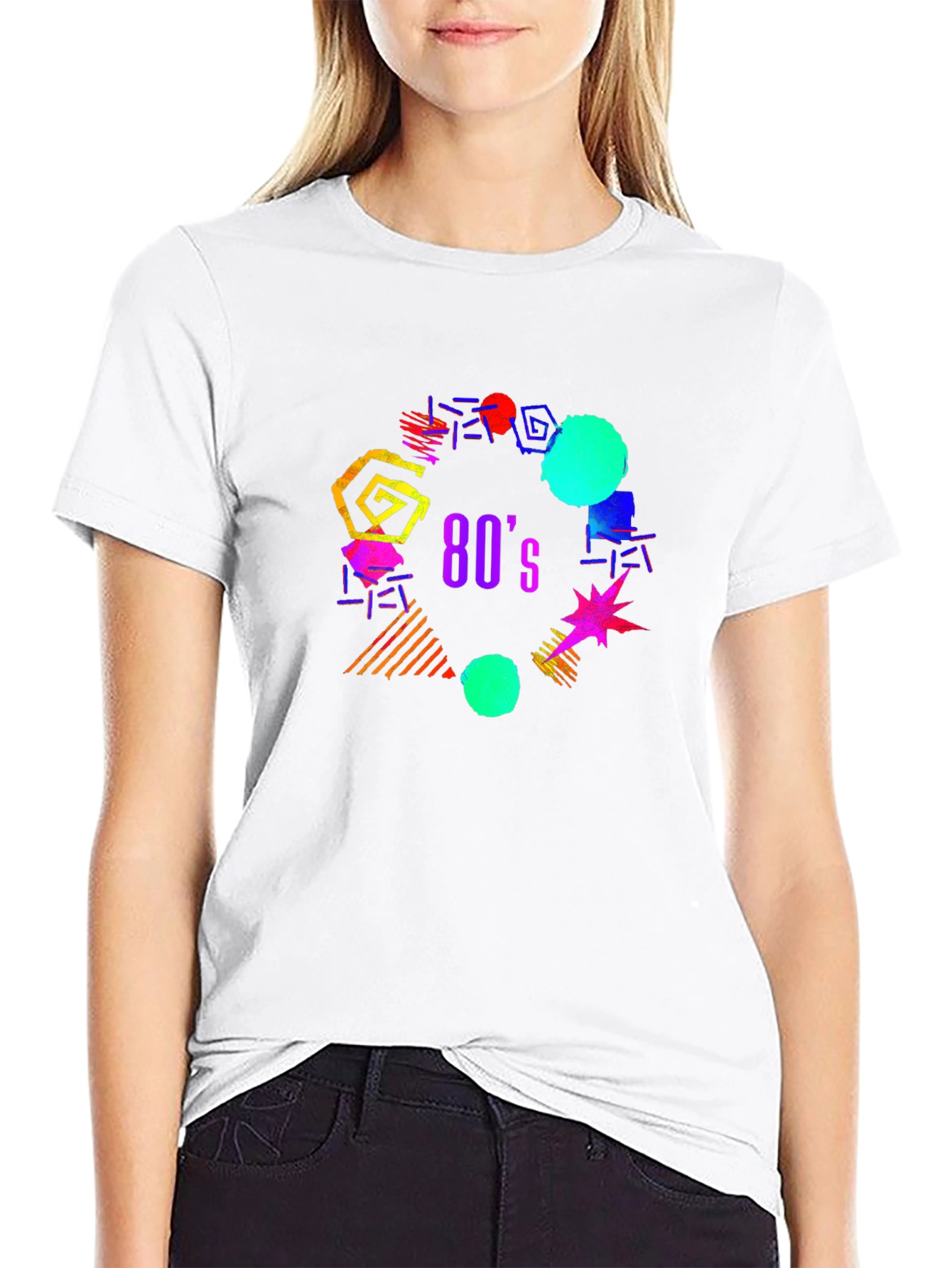 Black 80's Retro Graphic T-Shirt - Black view 9