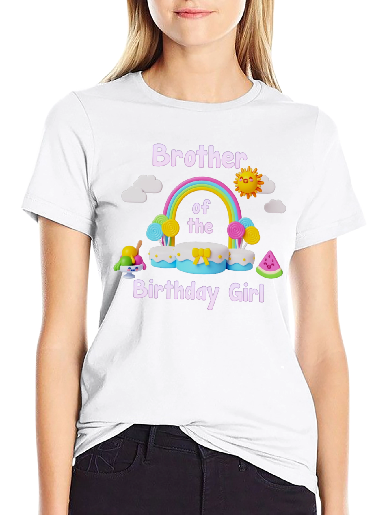 Black Brother of the Birthday Girl T-Shirt view 9