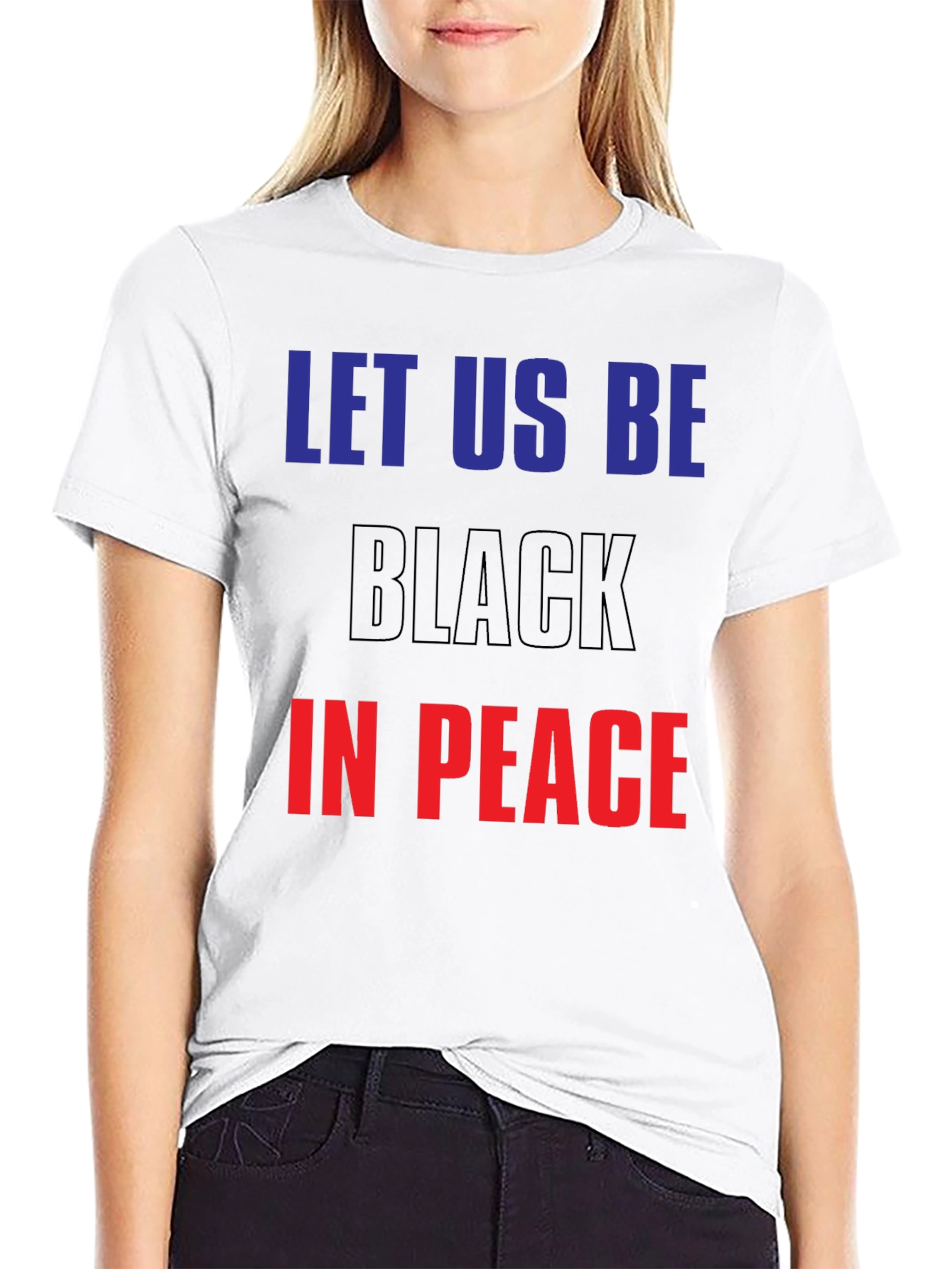Black Let Us Be Black In Peace Graphic Tee view 9