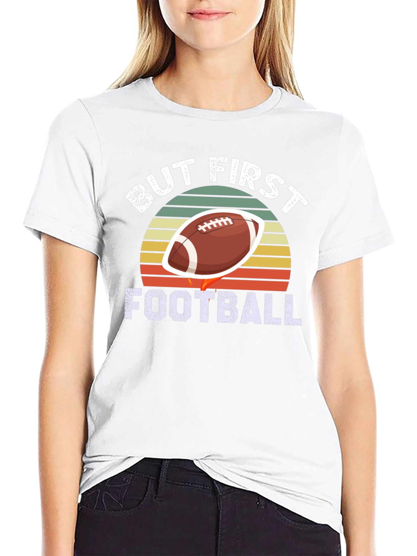 Black But First Football Graphic Tee - Stylish & Sporty view 9