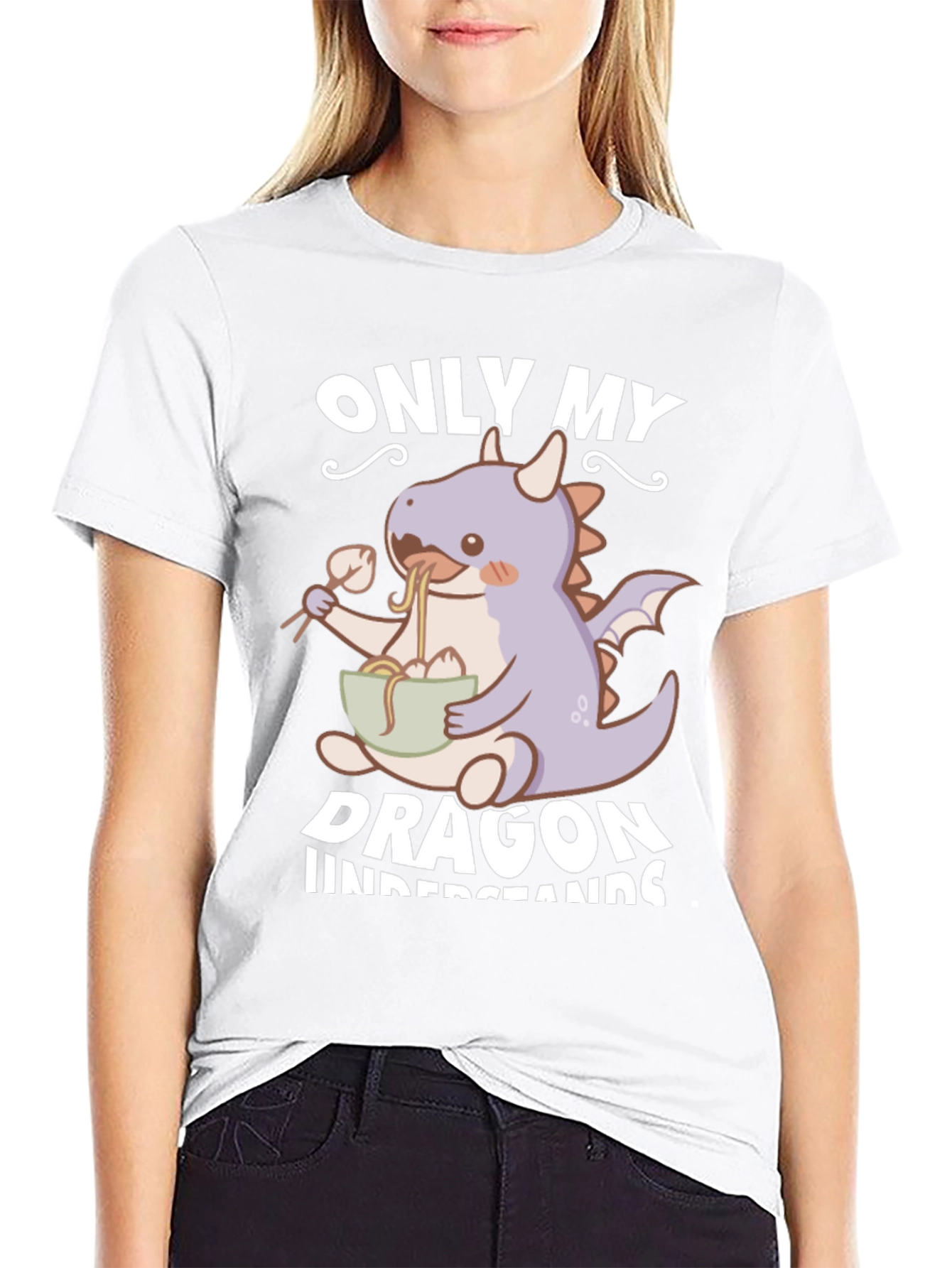 Black Only My Dragon Understands T-Shirt view 9