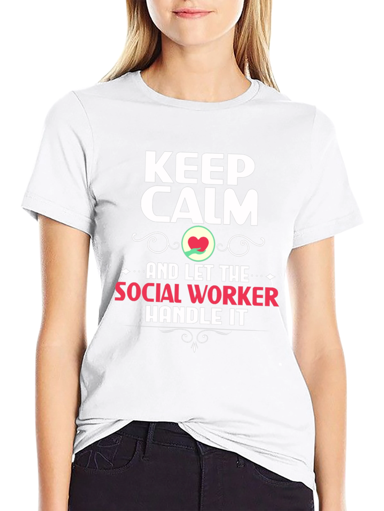 Black Keep Calm Social Worker T-Shirt view 9