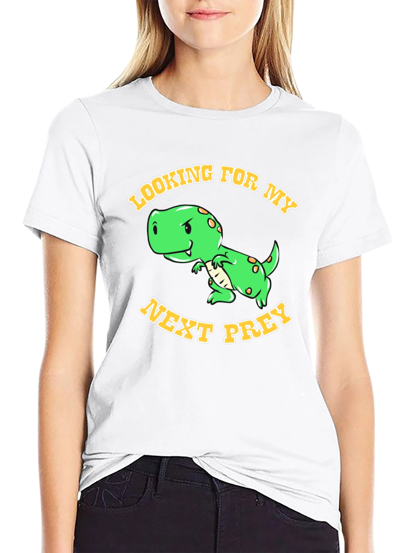 Black Dinosaur "Looking for My Next Prey" Graphic T-Shirt view 9