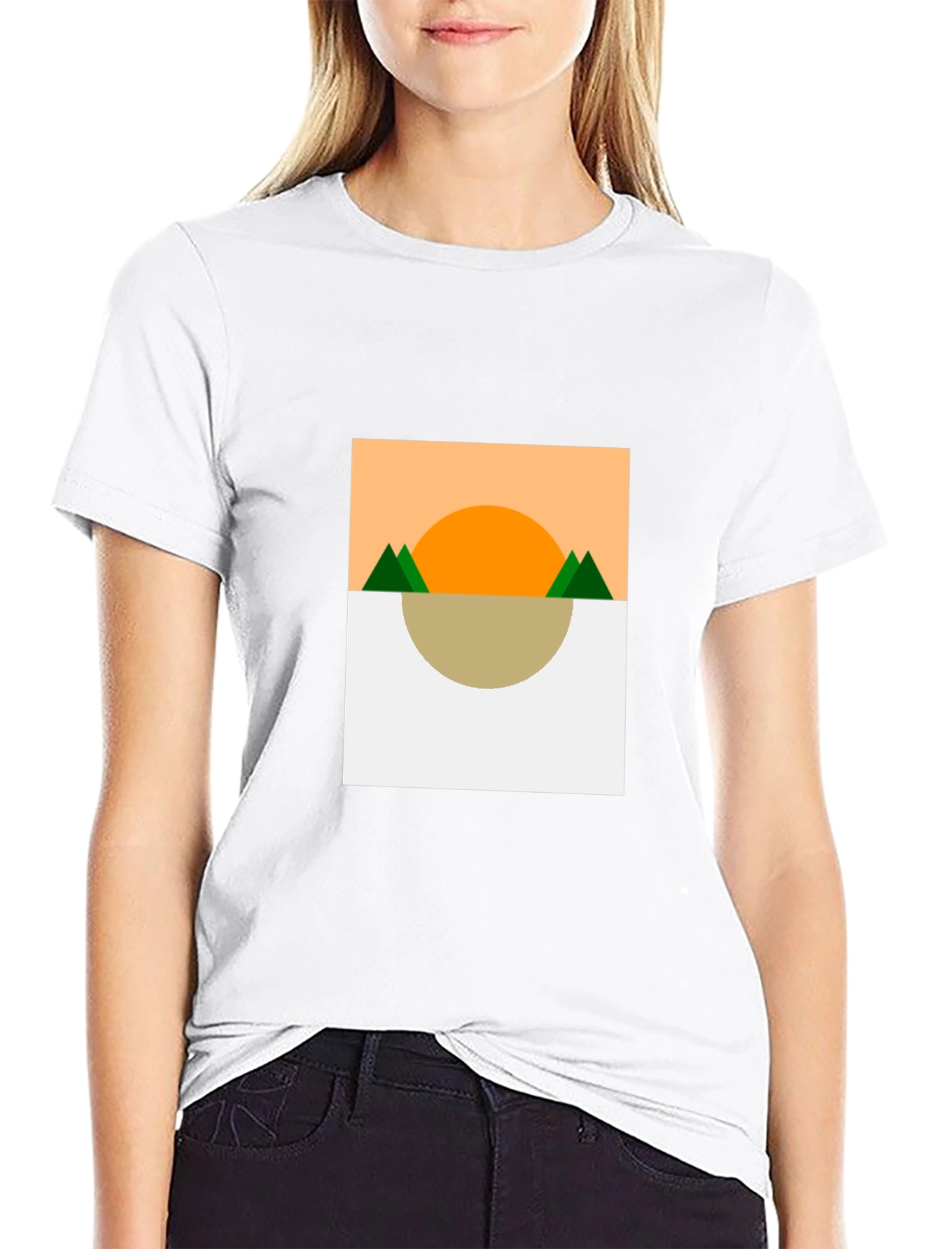 Black Geometric Landscape T-Shirt view 9