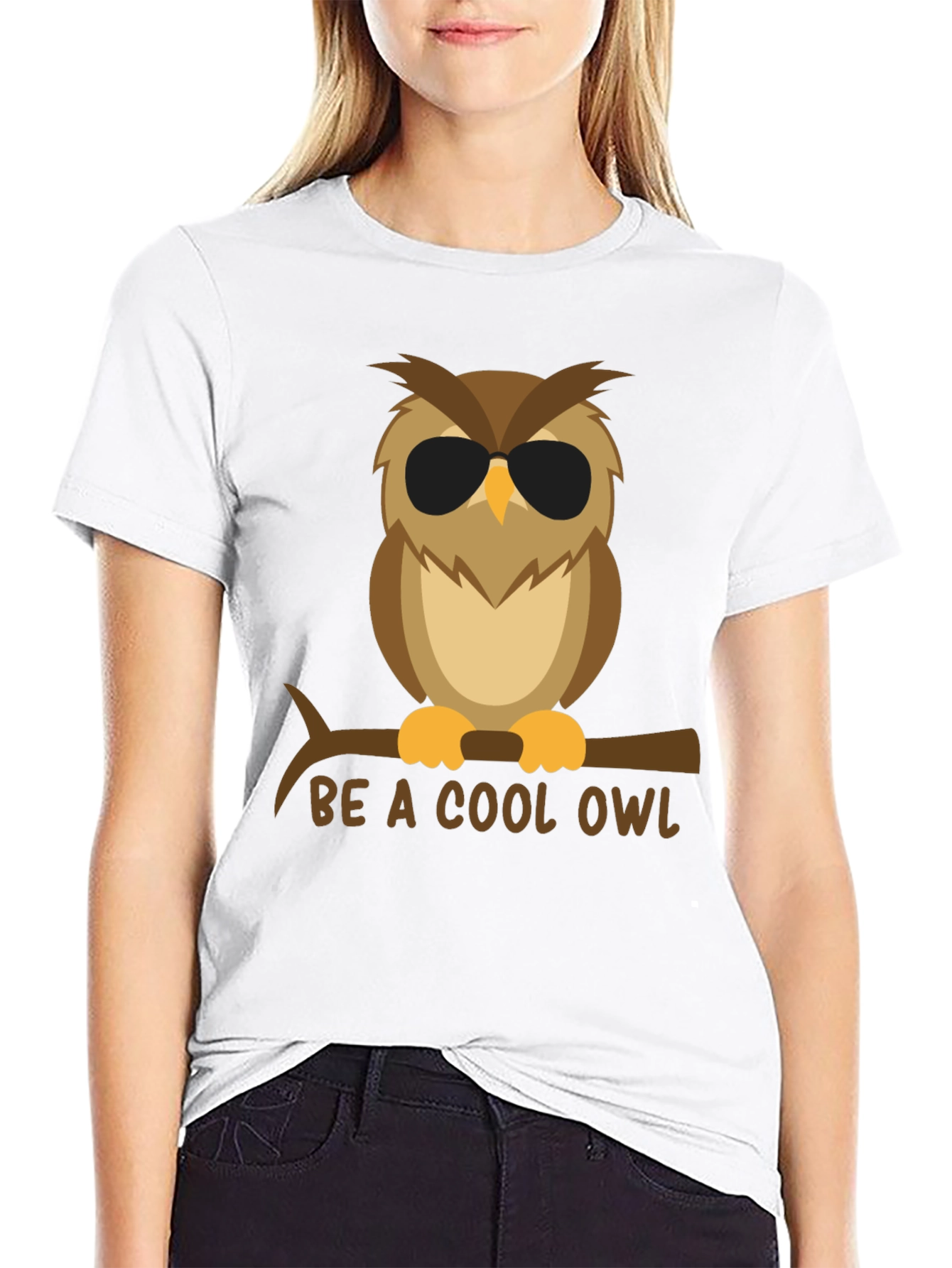 Black Cool Owl Graphic Tee - Black T-Shirt view 9