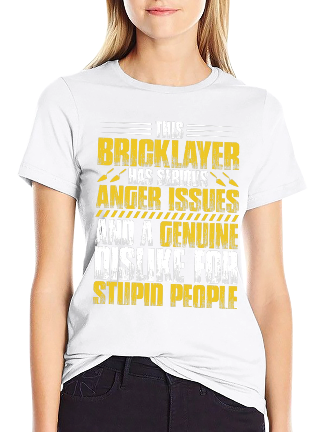 Black Bricklayer Graphic T-Shirt: Serious Anger Issues, Funny Tee view 9