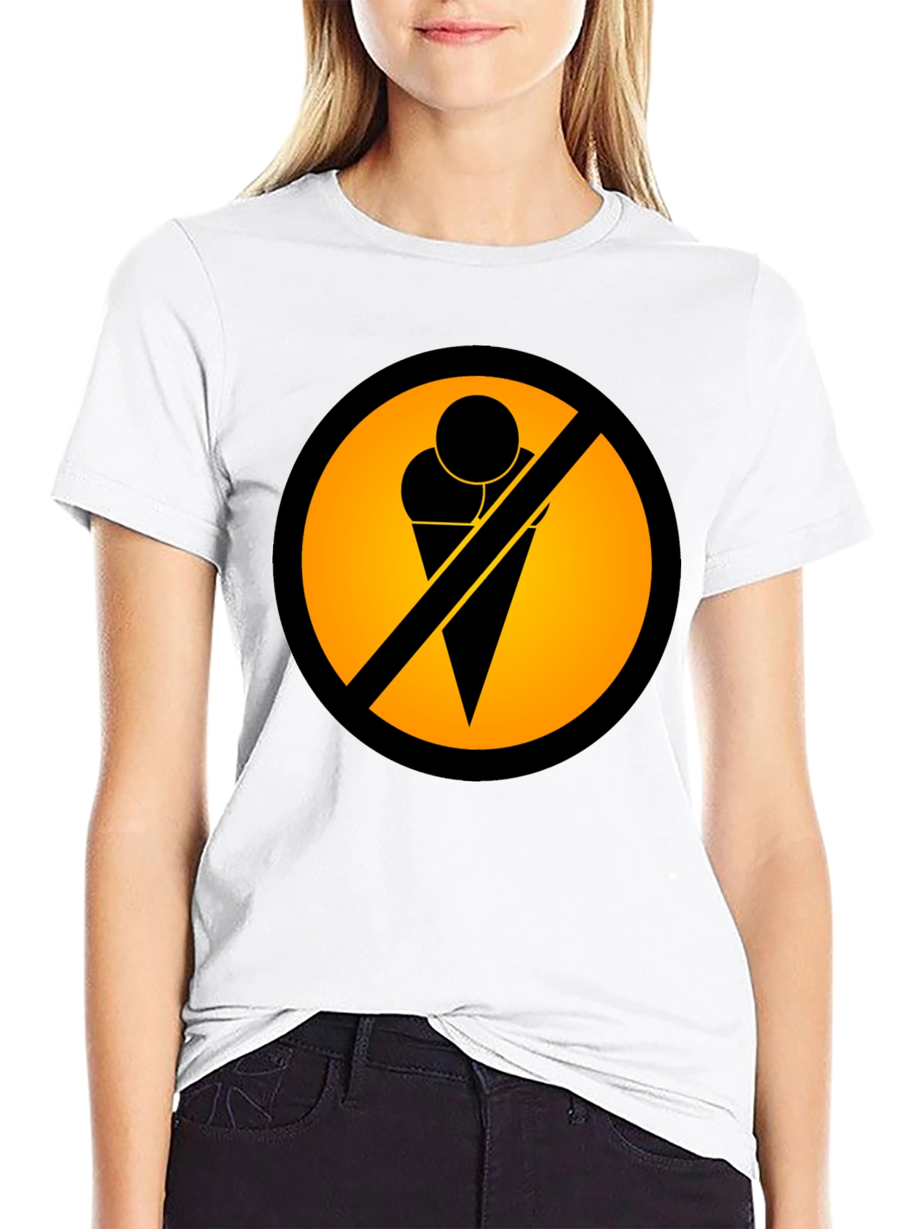 Black No Ice Cream T-Shirt - Novelty Graphic Tee view 9