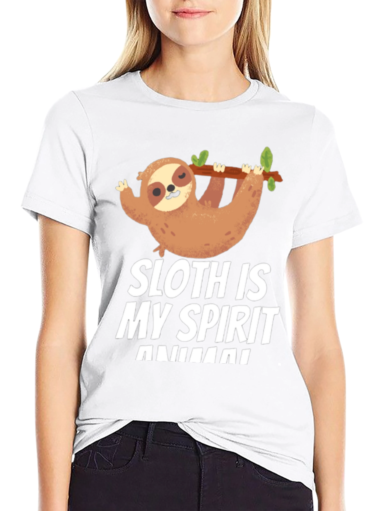 Black Sloth Spirit Animal T-Shirt Funny Cute Graphic Tee view 9