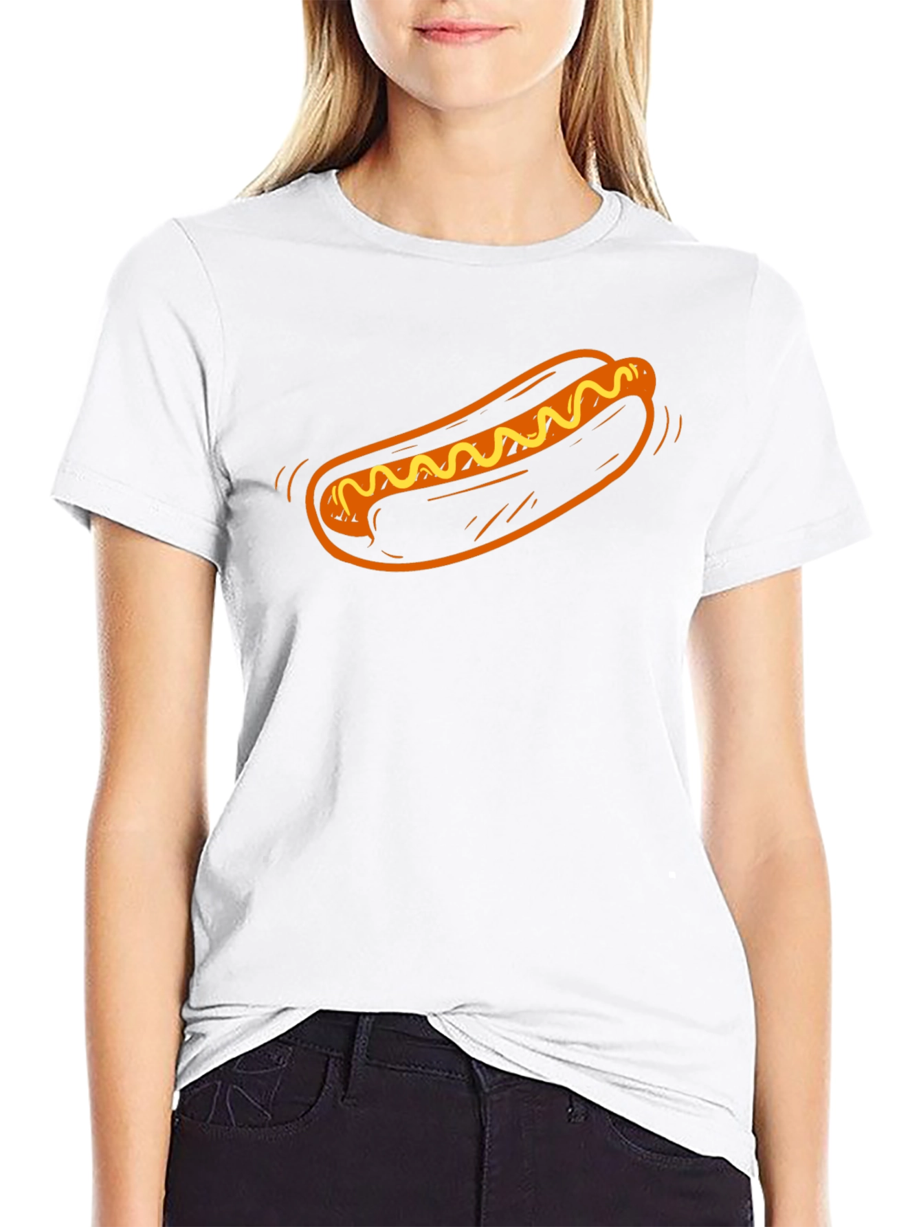 Black Hot Dog Graphic T-Shirt - Novelty Food Tee view 9