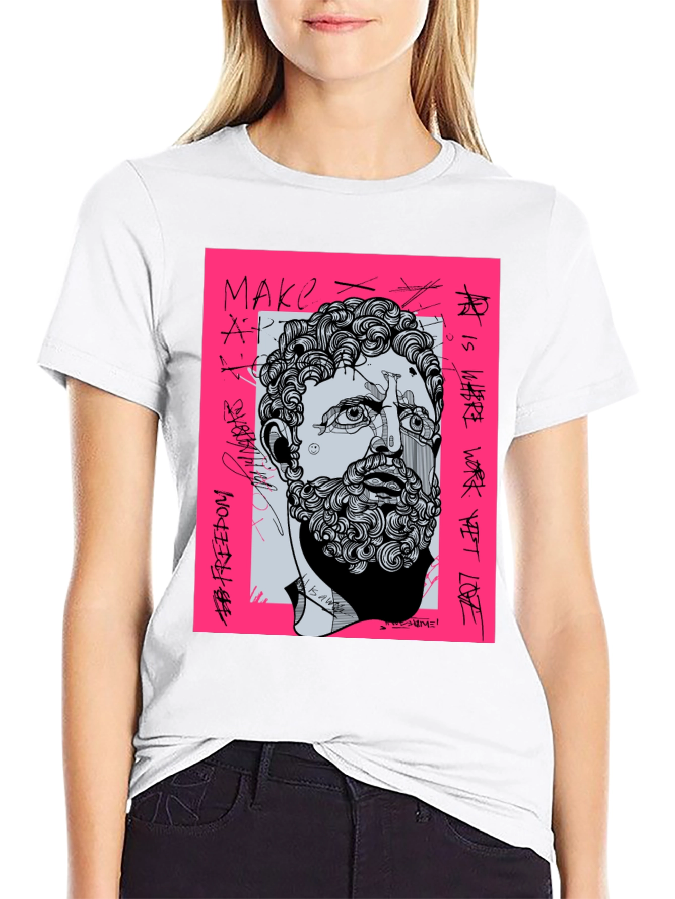 Black Graffiti Art Men's T-Shirt view 9