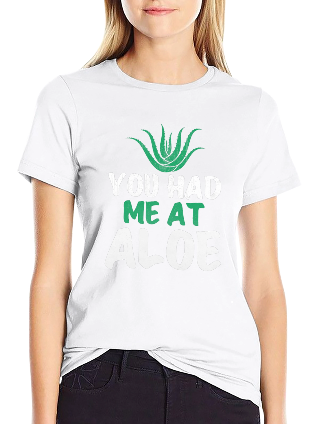 Black You Had Me At Aloe T-Shirt Funny Plant Lover Tee view 9