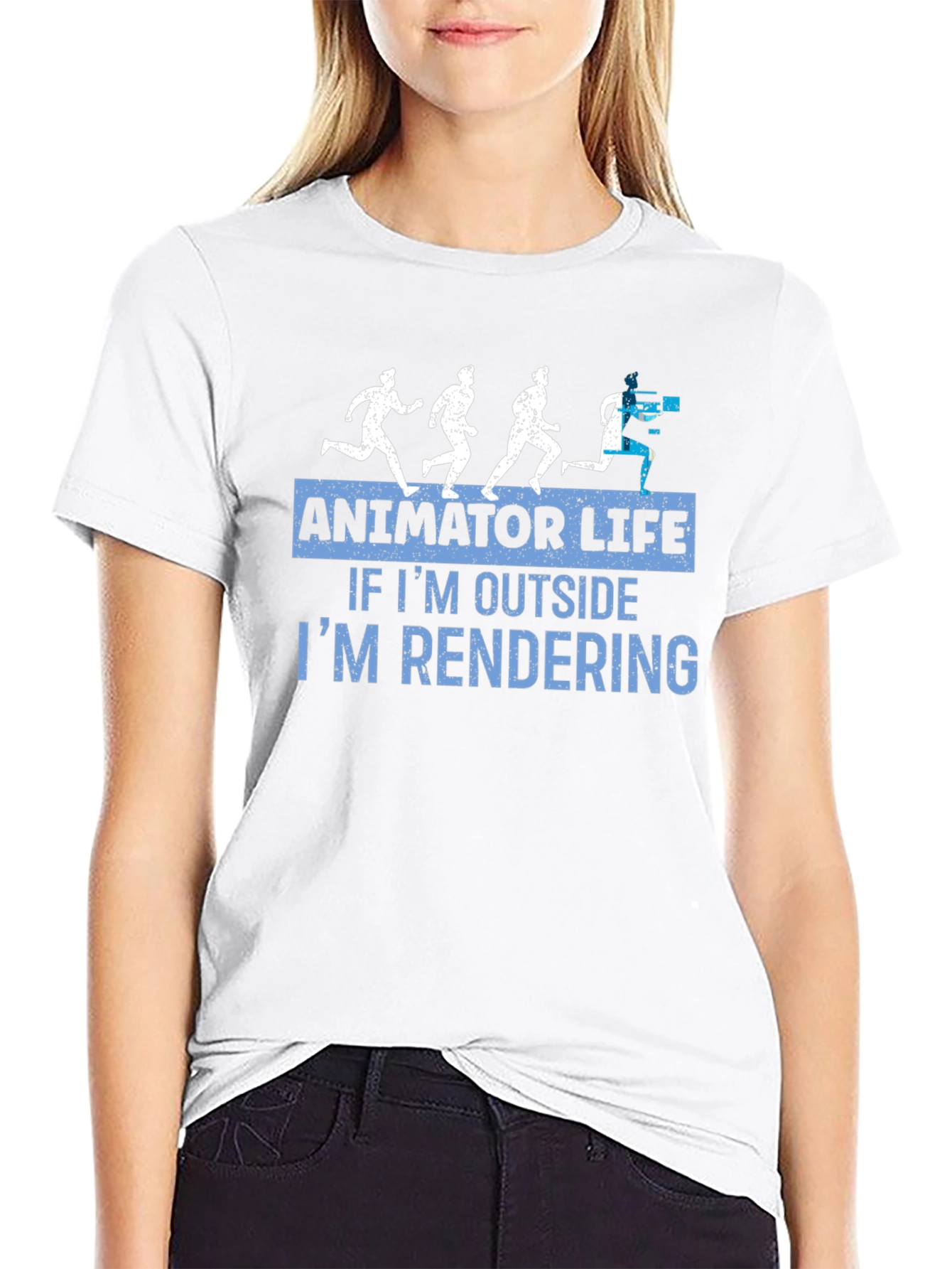 Black Animator Life T-Shirt - If I'm Outside I'm Rendering Tee view 9