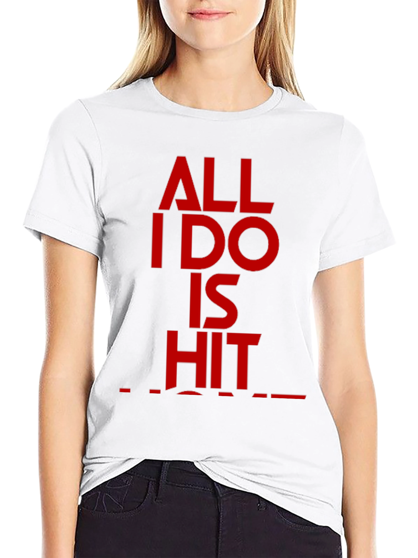 Black All I Do Is Hit T-Shirt - Bold Statement Tee view 9