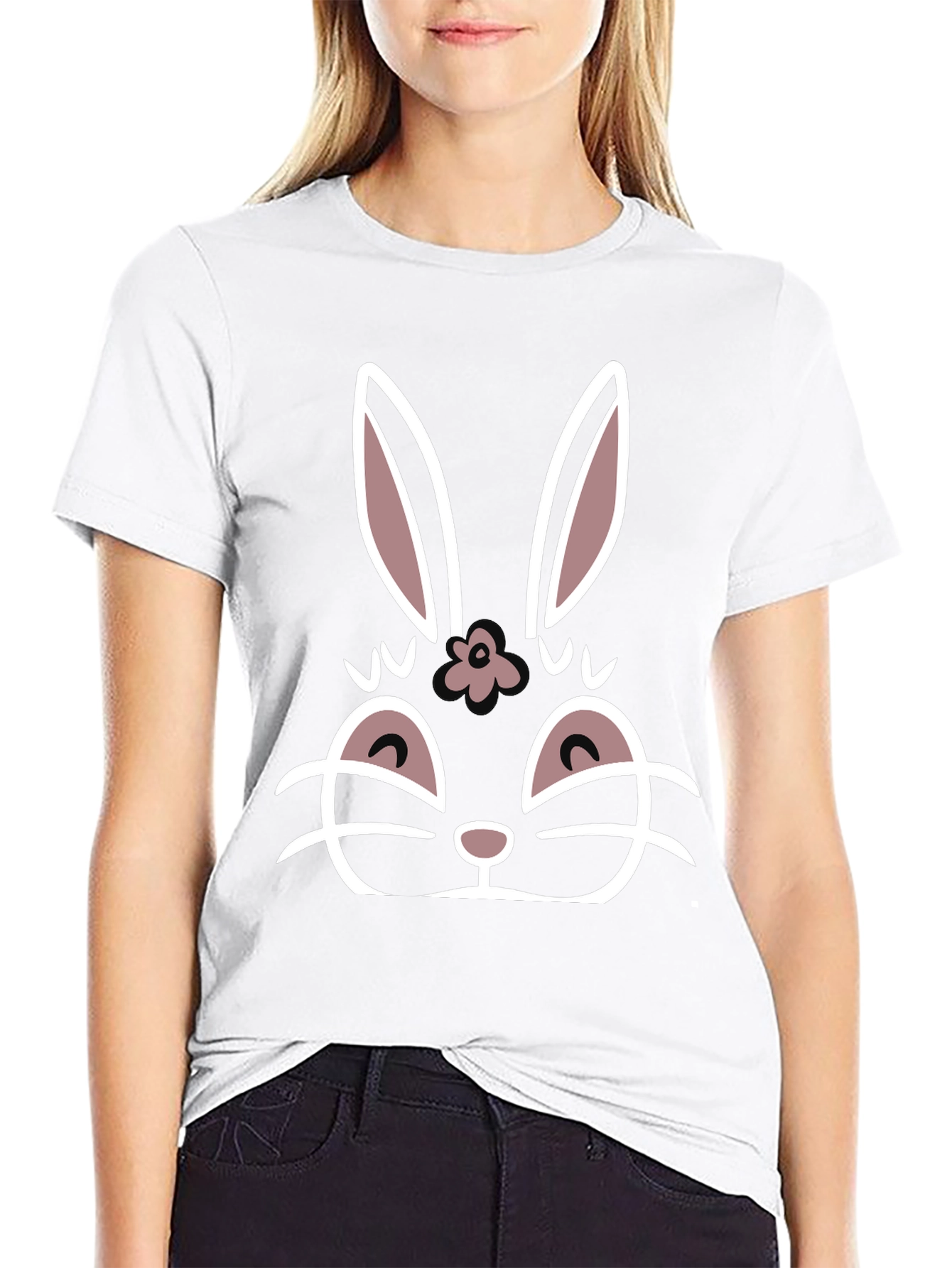 Cute Bunny Graphic T-Shirt - 9