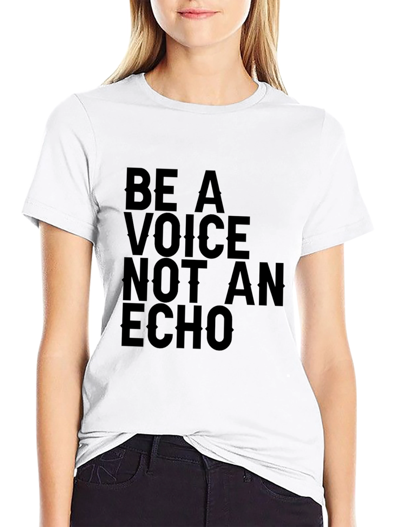 Black Be A Voice Tee - Motivational T-Shirt view 9