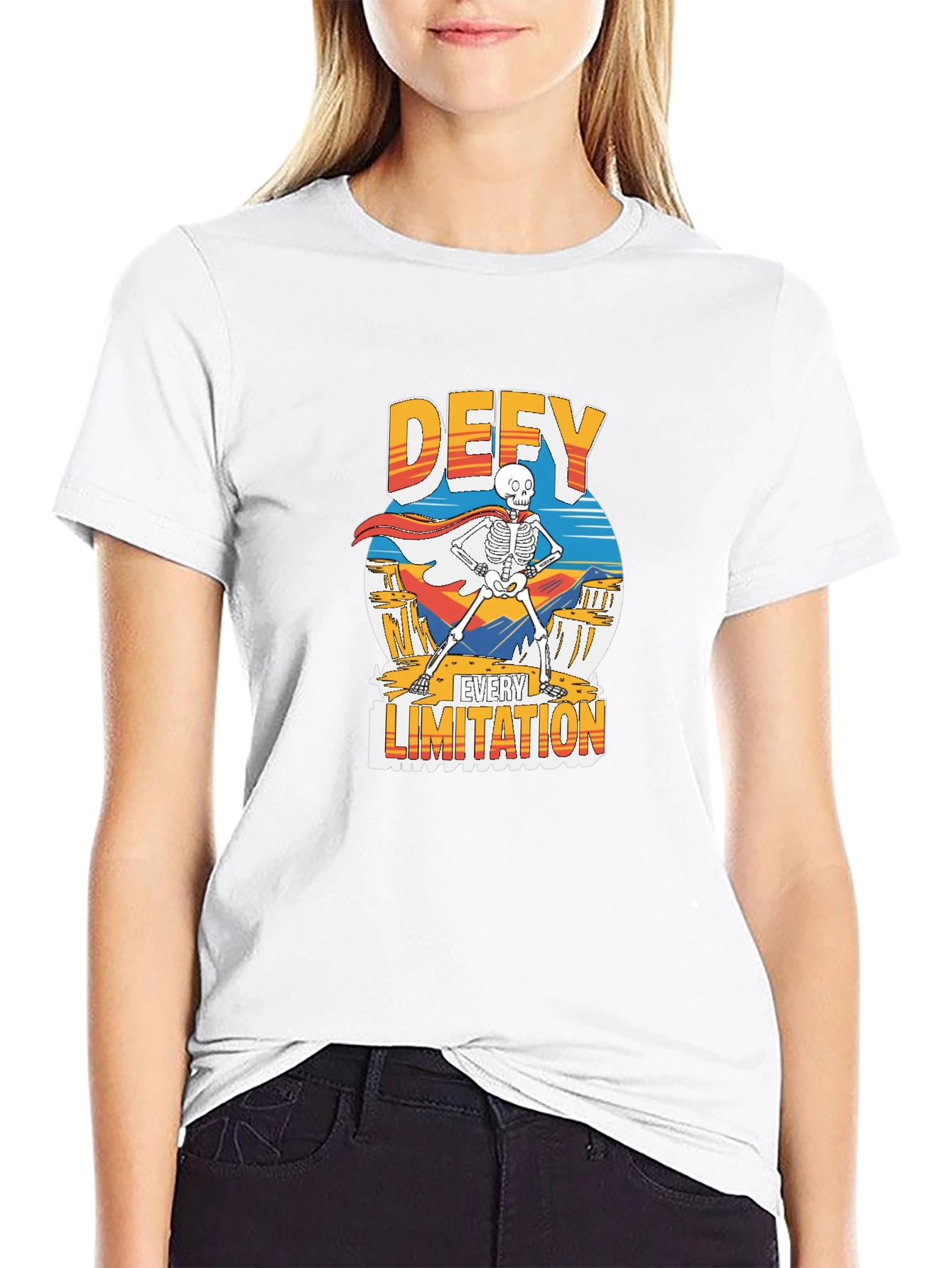Black Defy Every Limitation Graphic Tee - Black view 9