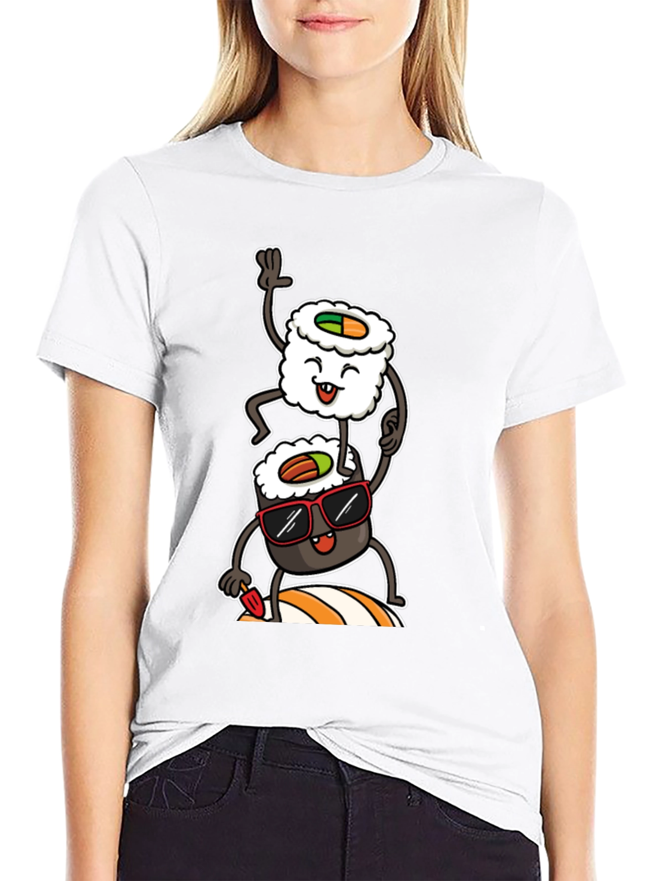 Black Sushi Stack Graphic Tee - Cool & Casual view 9