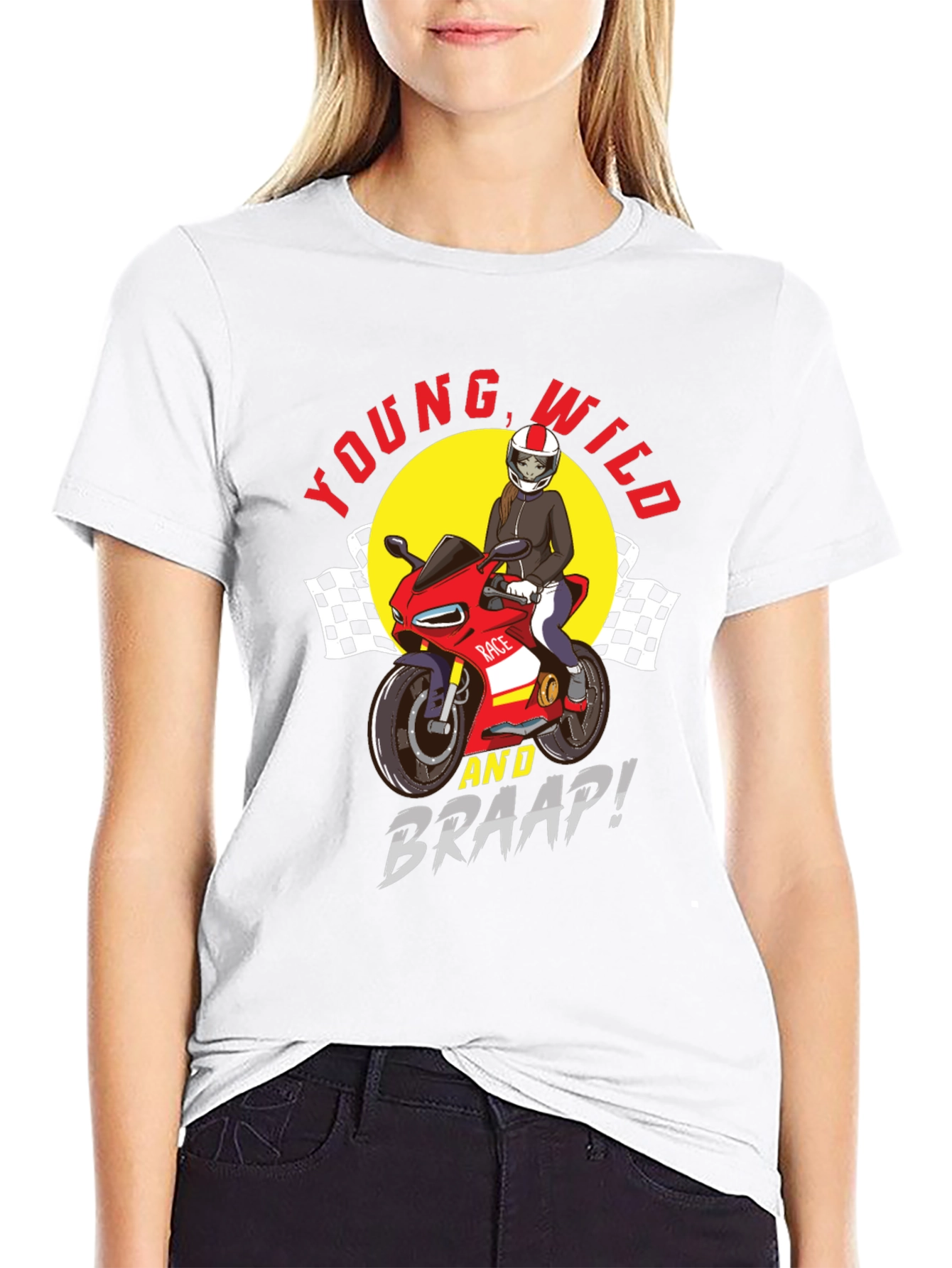 Black Young, Wild & Braap! Graphic Tee view 9