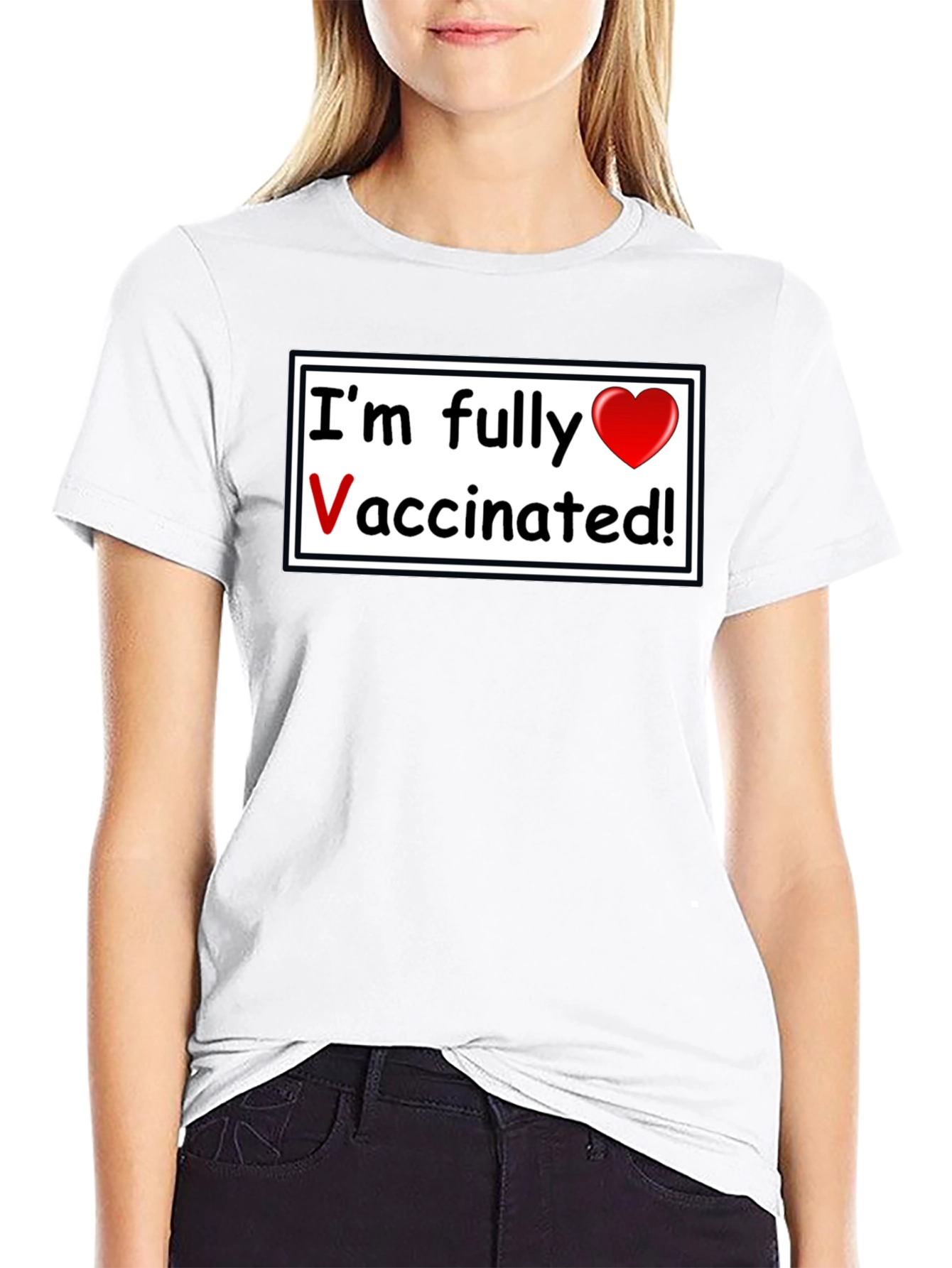 Black Fully Vaccinated T-Shirt - Black, Casual Wear view 9