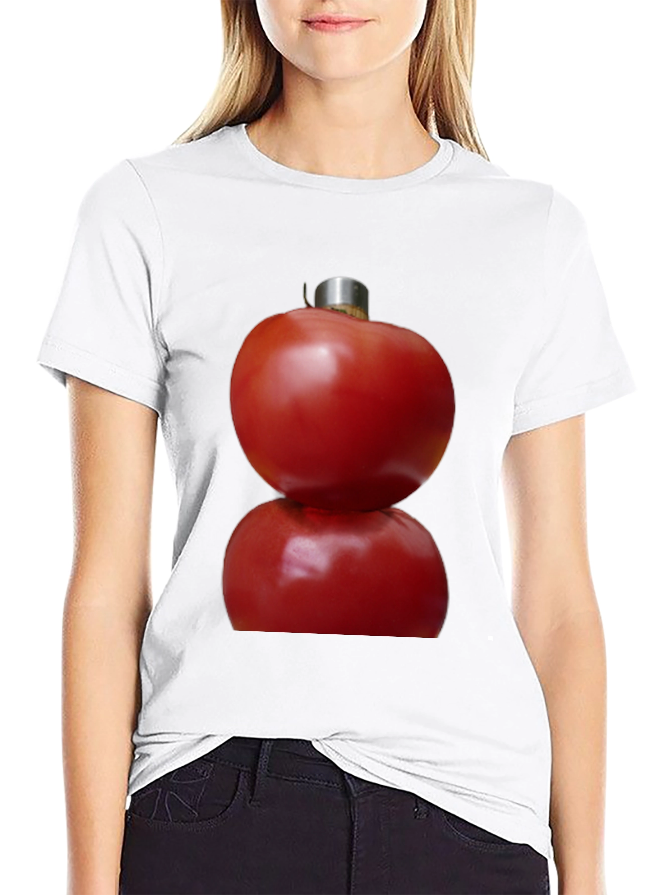 Black Tomato Ornament T-Shirt - Novelty Graphic Tee view 9