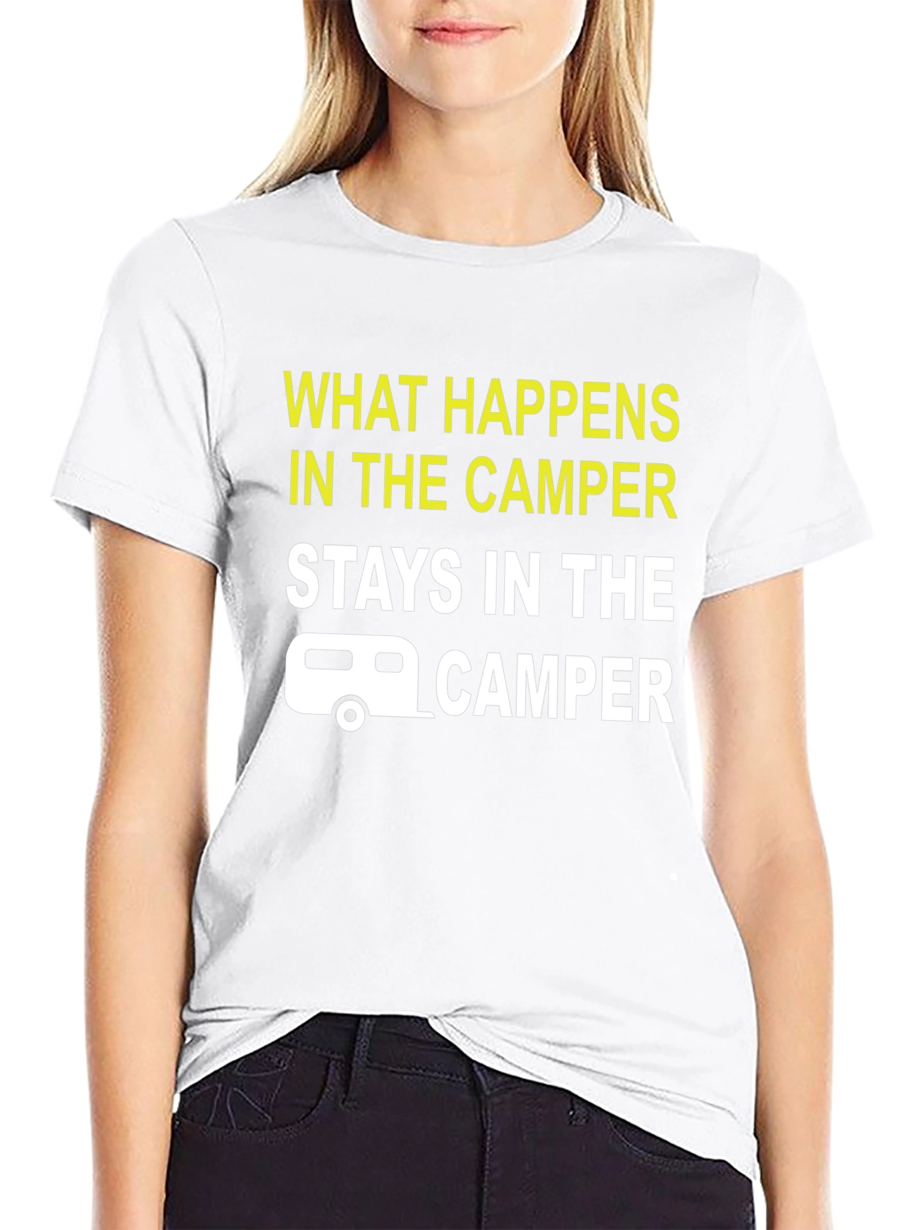 Black Camper T-Shirt: What Happens in the Camper Stays view 9