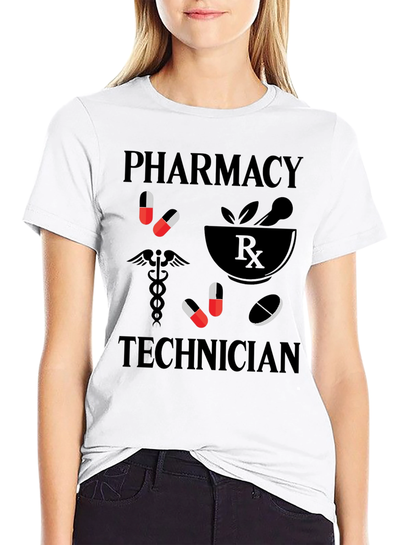 Black Pharmacy Technician Graphic Tee view 9