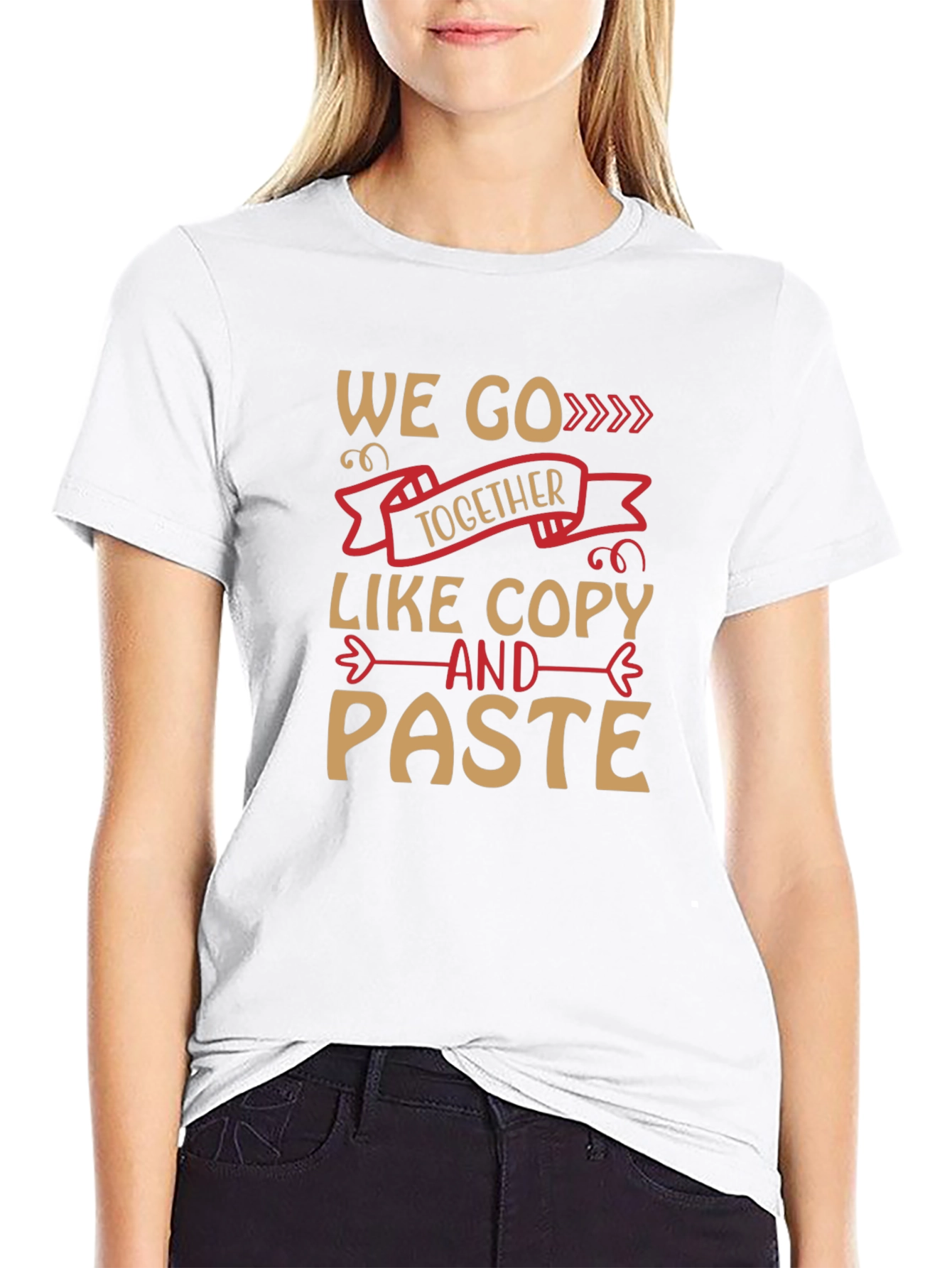 Black Funny We Go Together Like Copy And Paste Black T-Shirt view 9