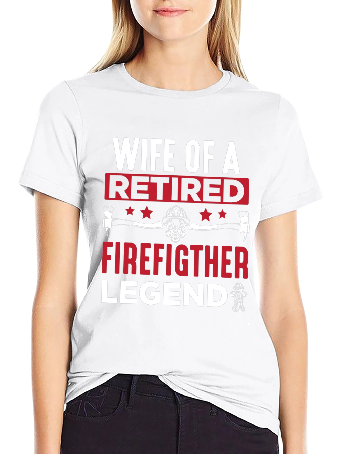 Black Wife of Retired Firefighter Legend T-Shirt view 9