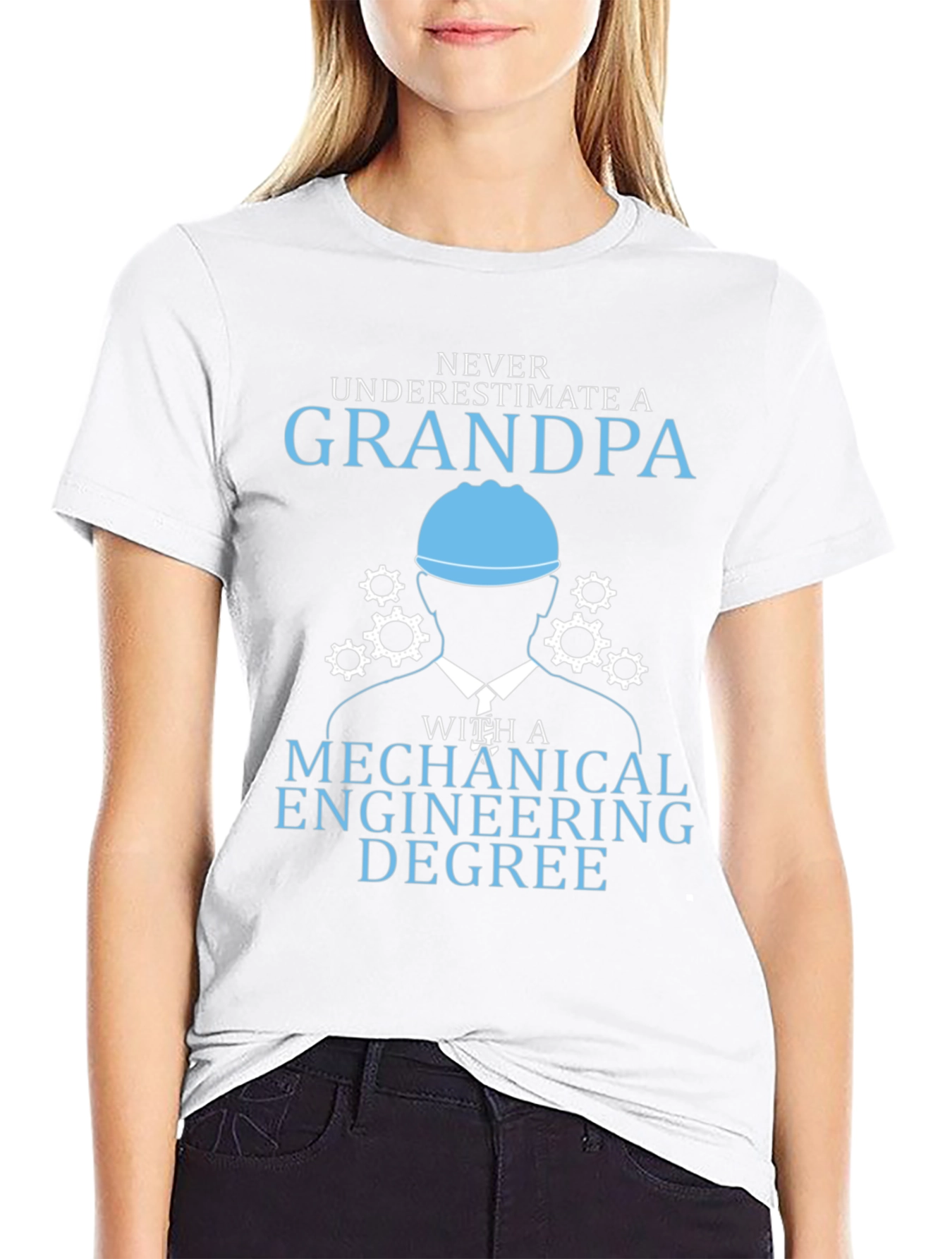 Black Mechanical Engineering Grandpa T-Shirt view 9