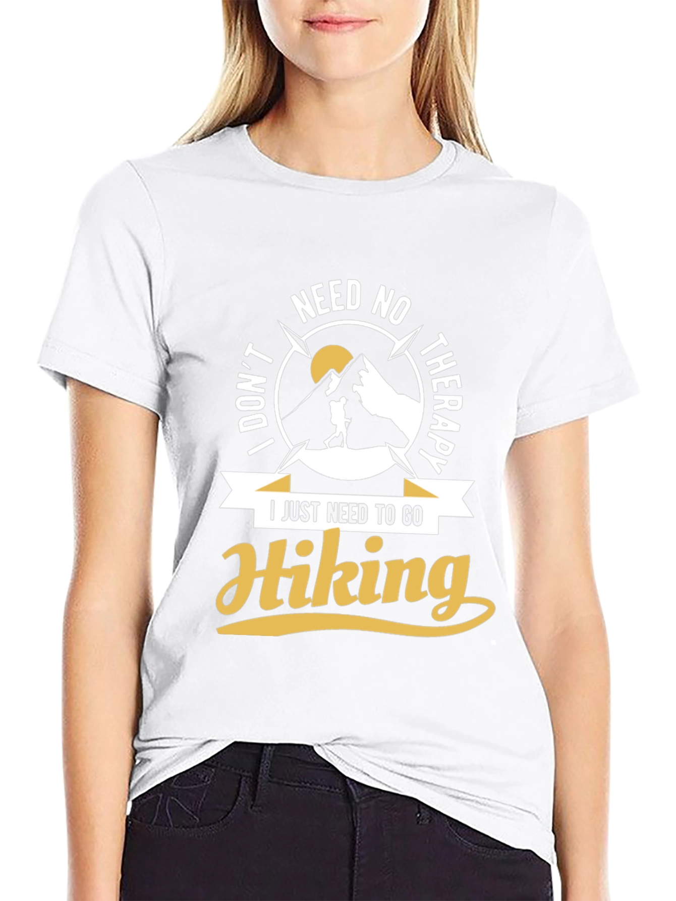 Black Hiking Therapy T-Shirt view 9