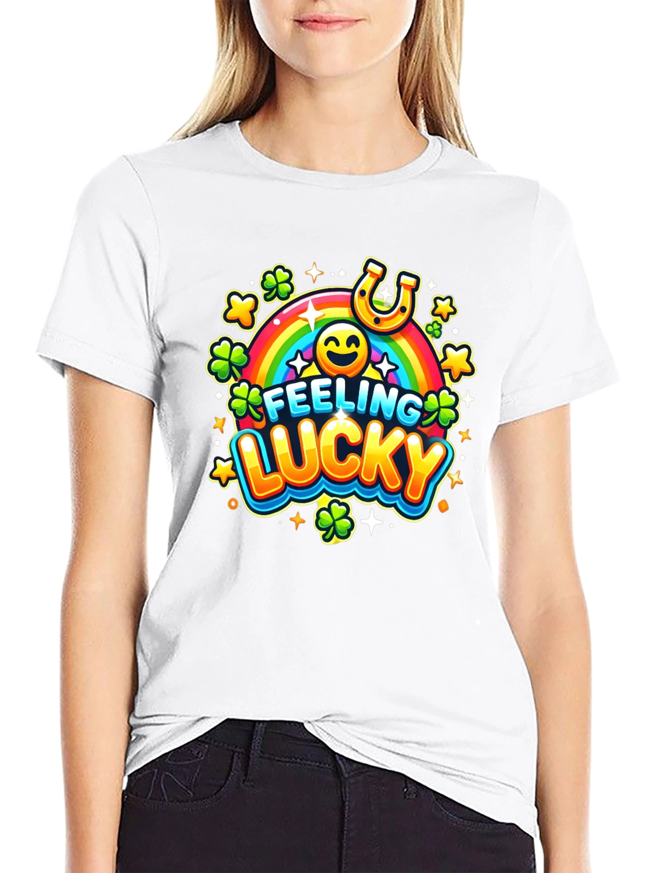 Black Feeling Lucky St. Patrick's Day Black T-Shirt view 9