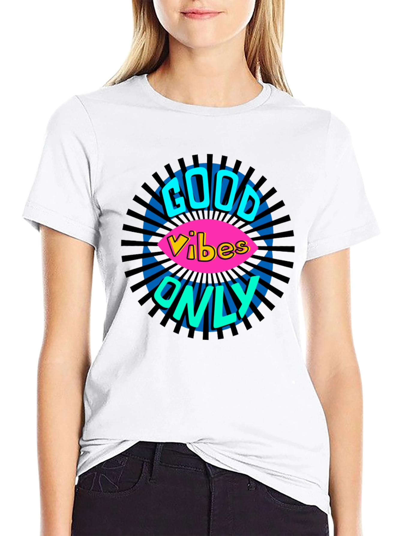 Black Good Vibes Only Graphic T-Shirt - Black view 9