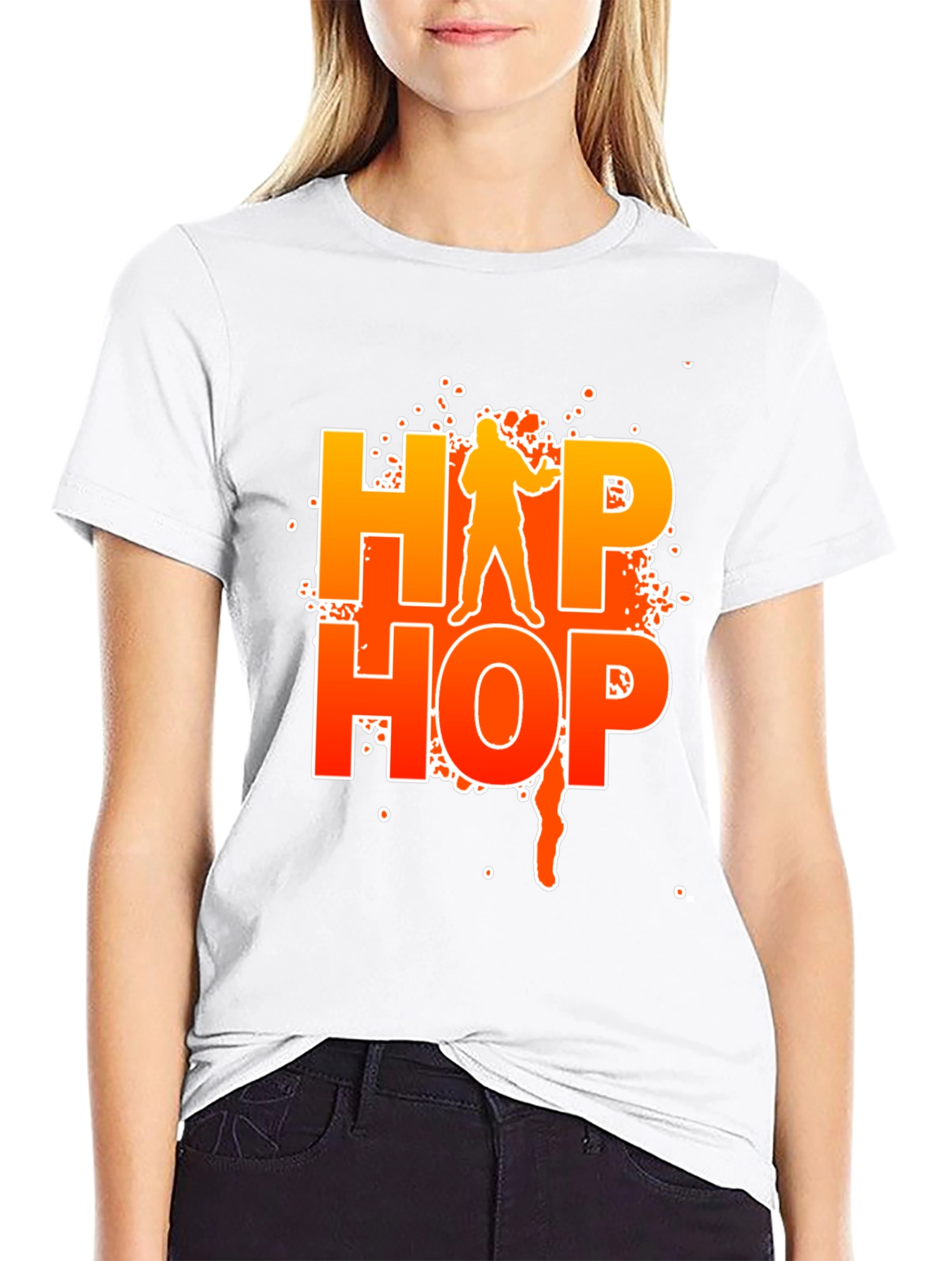 Black Hip Hop Graphic Black T-Shirt view 9