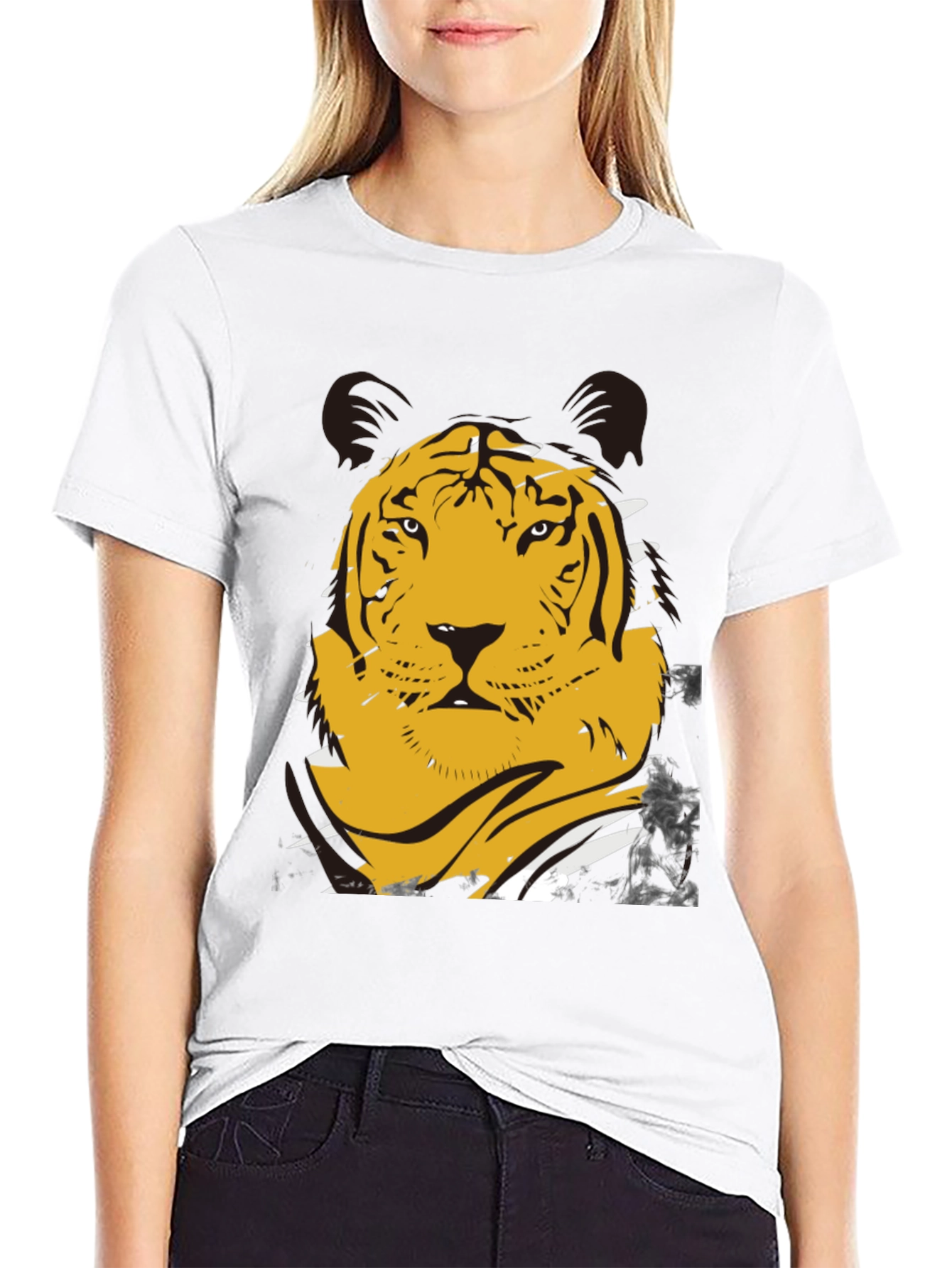 Black Bold Tiger Graphic T-Shirt - Men's Black Tee view 9