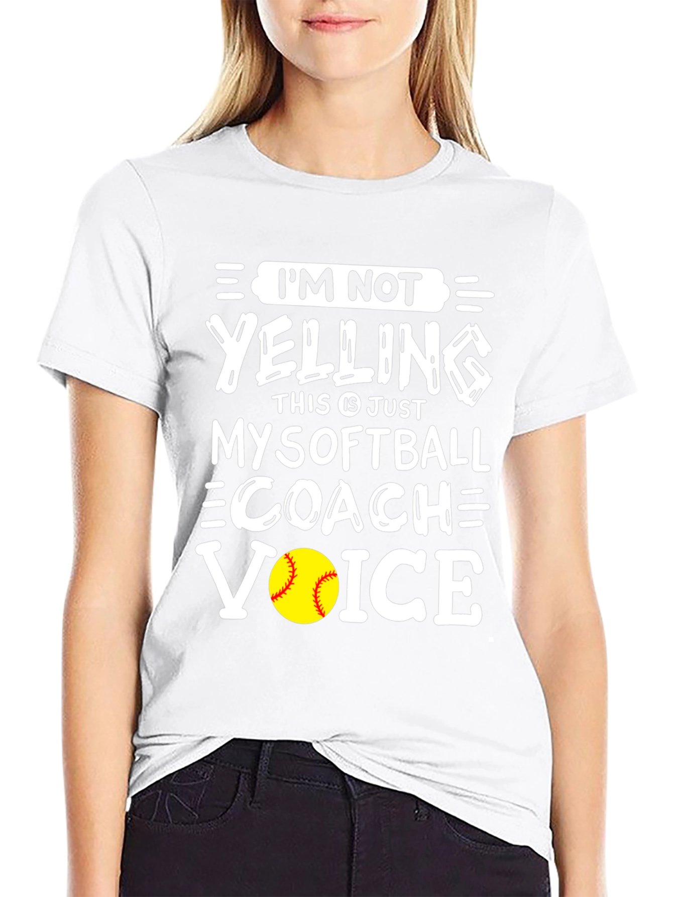 Black Softball Coach Voice T-Shirt - Funny Slogan Tee view 9
