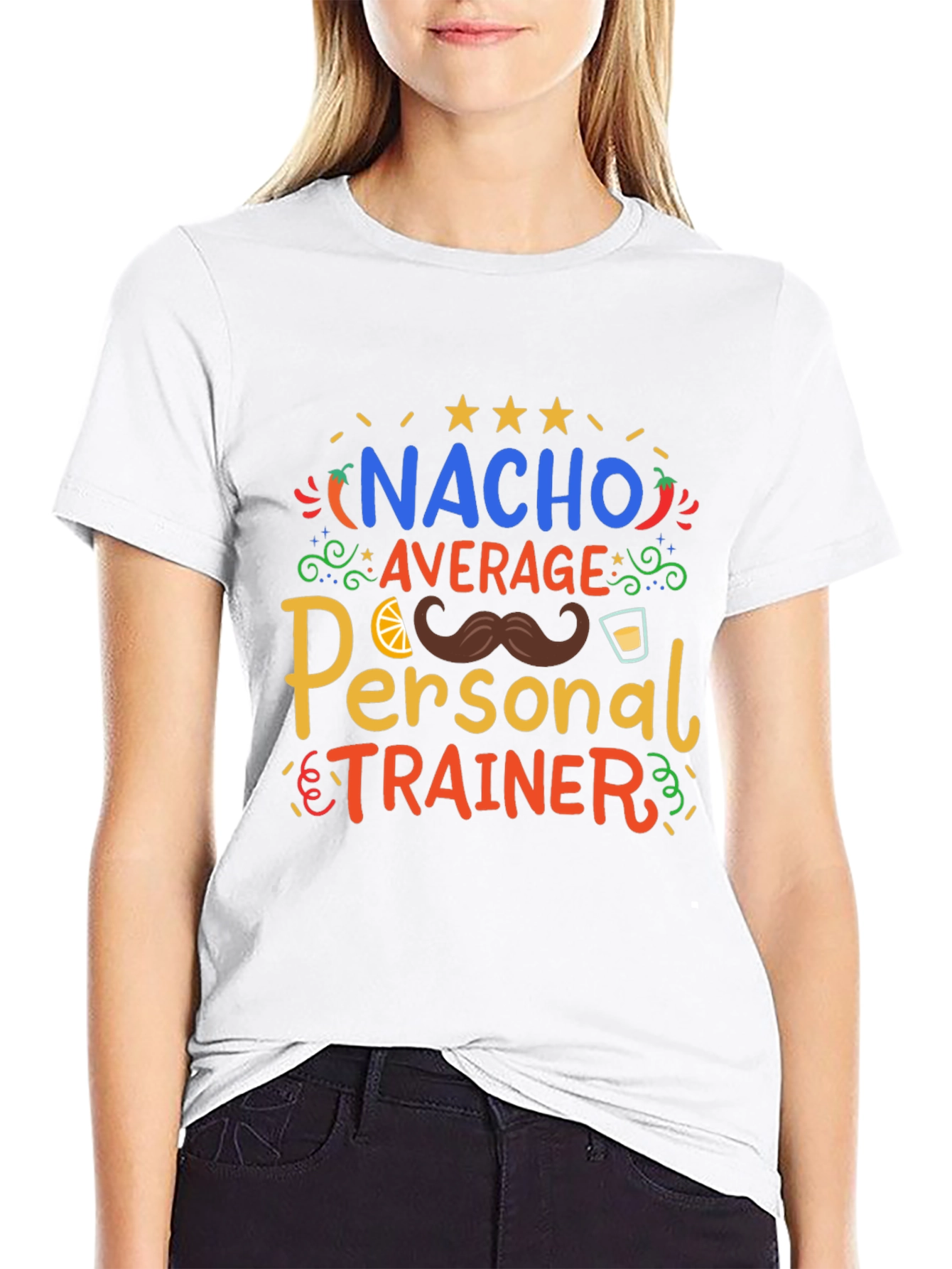 Black Nacho Average Personal Trainer T-Shirt view 9