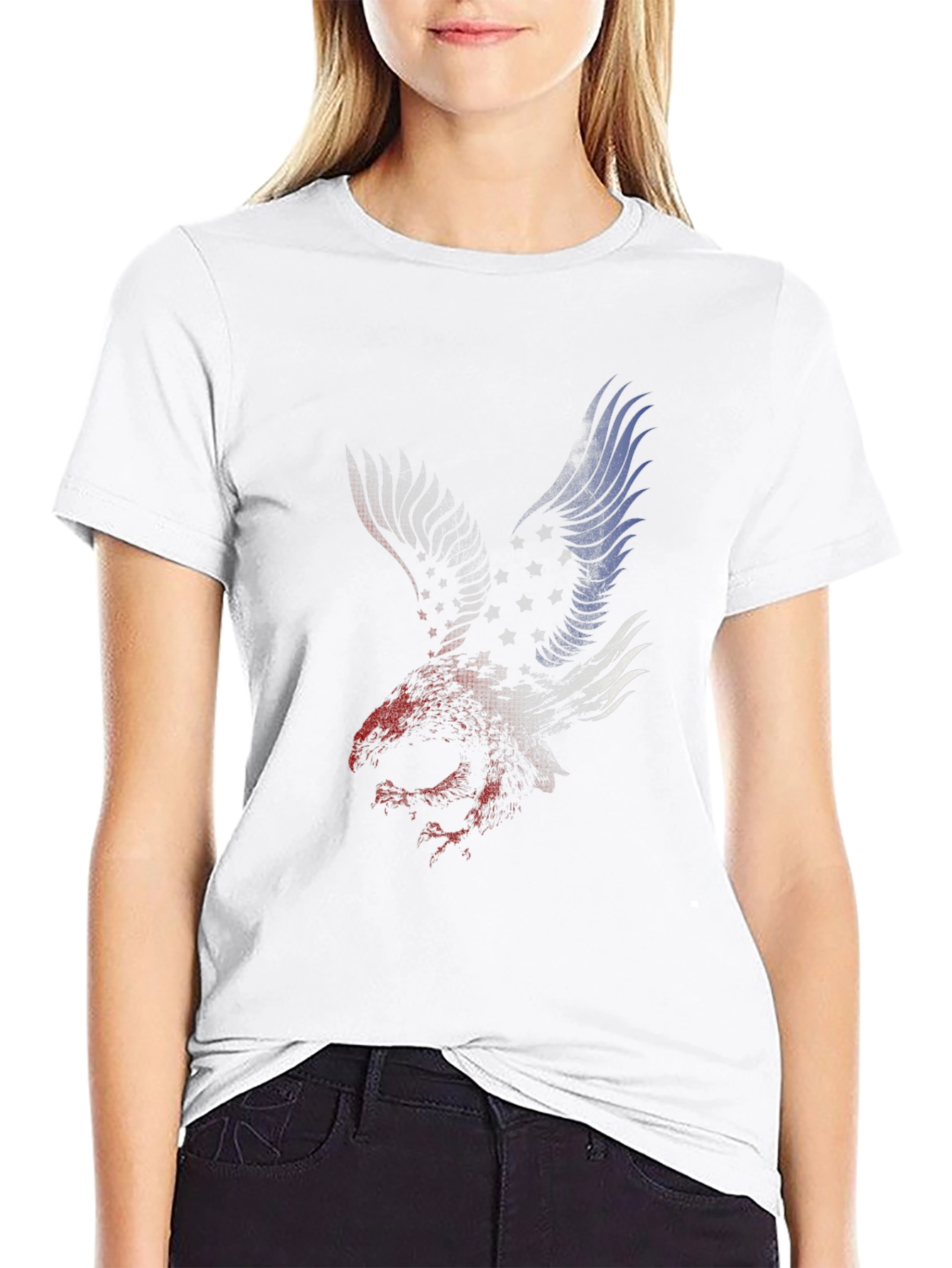 Black American Eagle Graphic Tee - Patriotic Style view 9