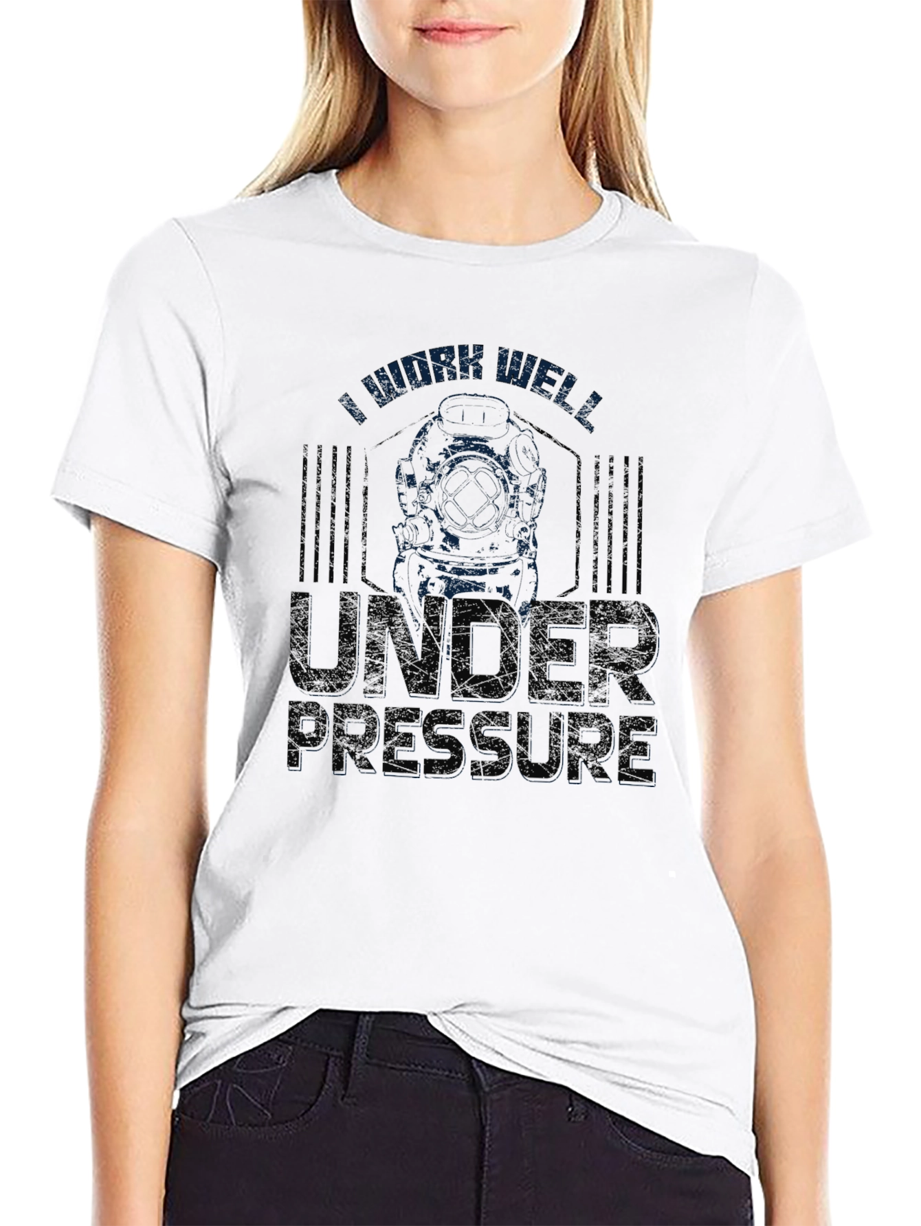 Black I Work Well Under Pressure T-Shirt view 9