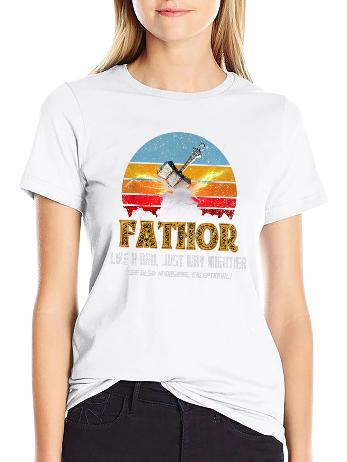 Black Fathor Like a Dad T-Shirt view 9