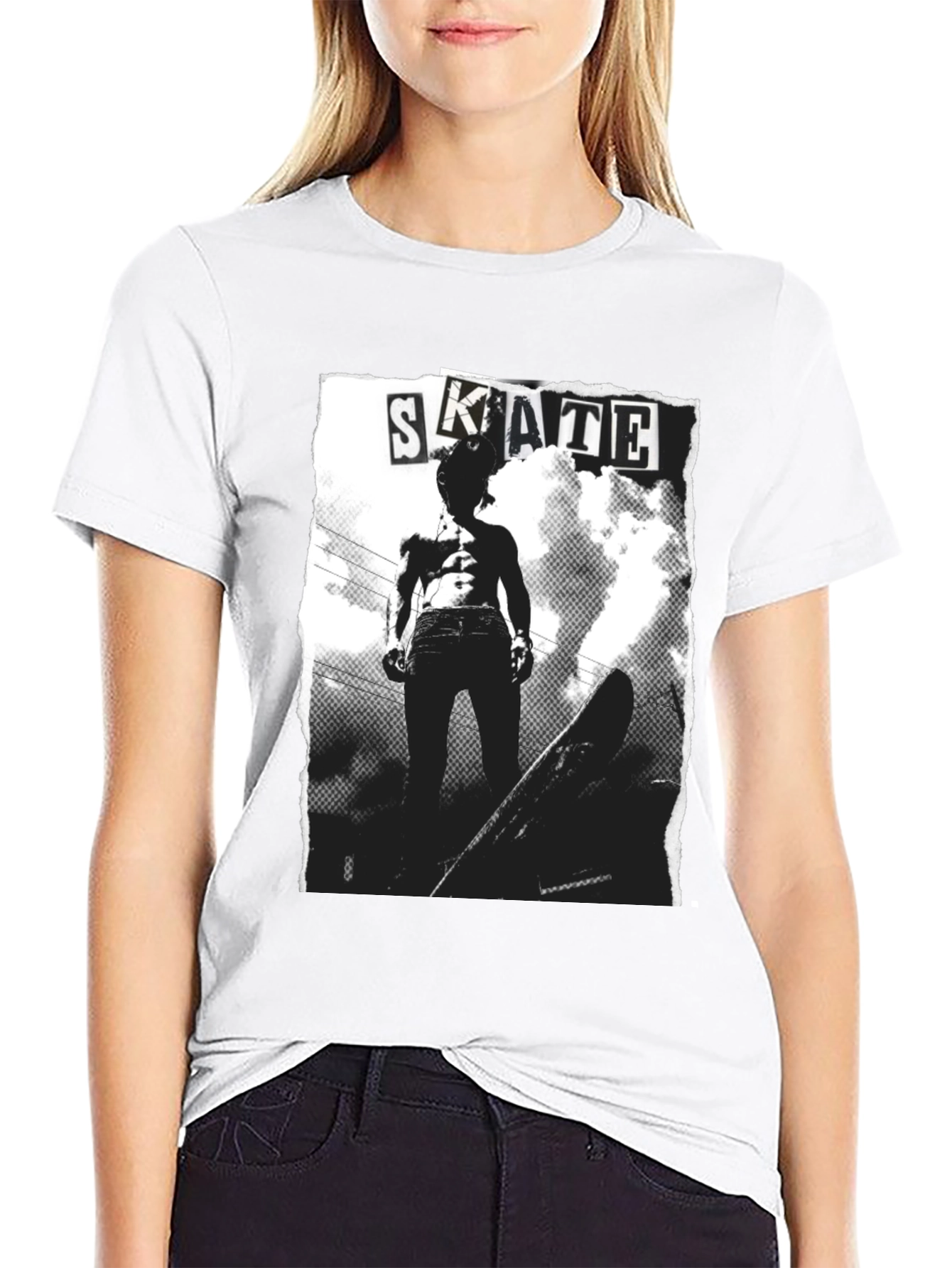 Black Skate Graphic T-Shirt - Black Cotton Tee view 9