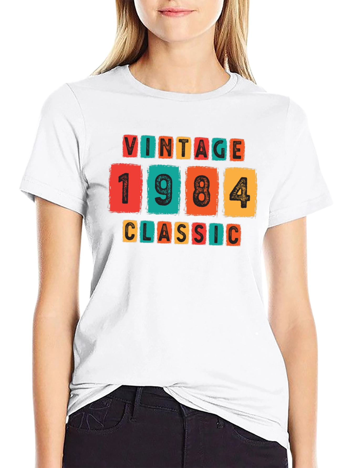 Black Vintage 1984 Classic Graphic T-Shirt view 9